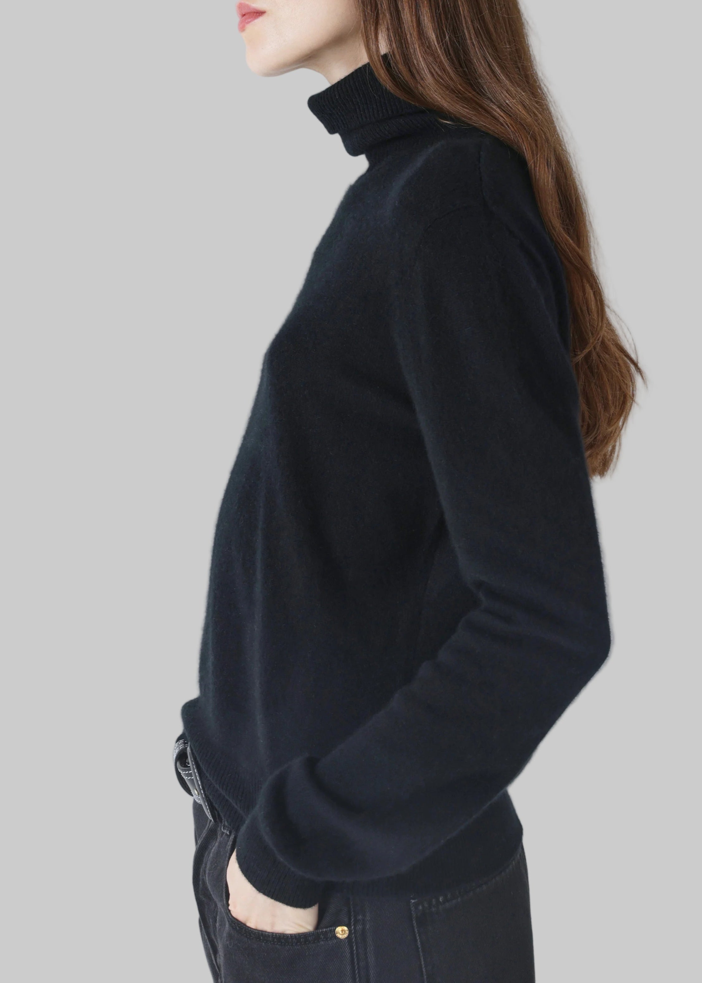 FW25-ACF202037C THEMYS MAGLIONE DOLCEVITA IN 100% CASHMERE DA DONNA COLORE BLACK