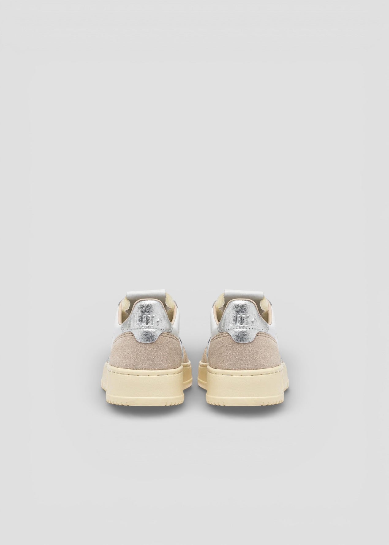 AULW-LS74 SNEAKERS DONNA MEDALIST LEATHER/SUEDE WHITE/SILVER