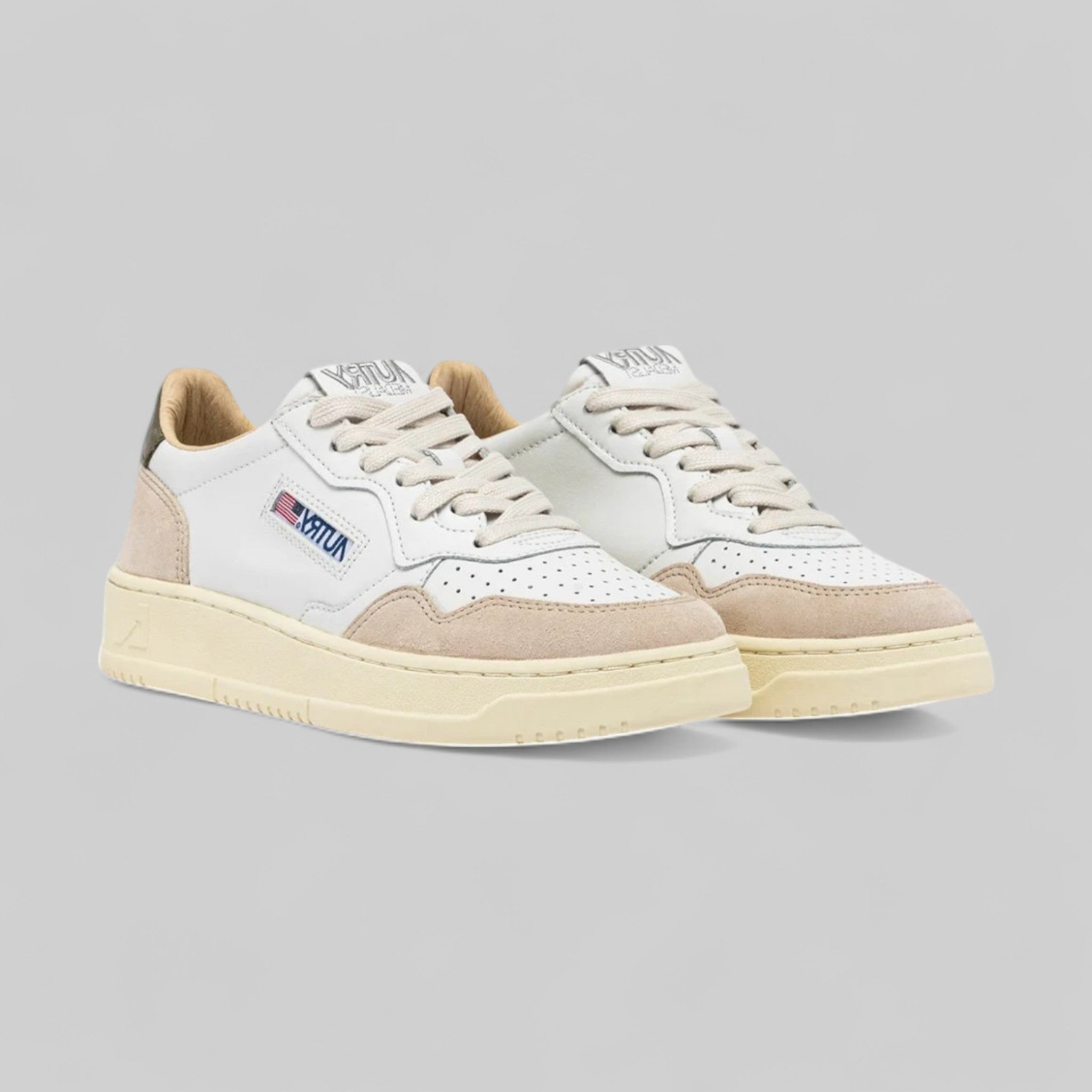 SNEAKERS AULM-LS77 MEDALIST LOW LEAT/SUEDE WHT/CVRT GR