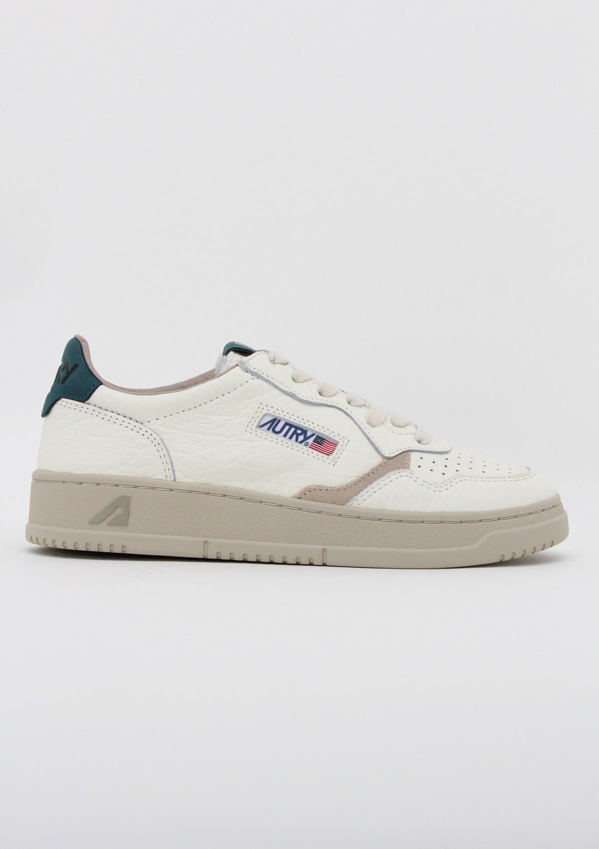 AULM NE18 SNEAKERS UOMO AUTRY MEDALIST LOW - PANNA / VERDE BOTTIGLIA / SABBIA