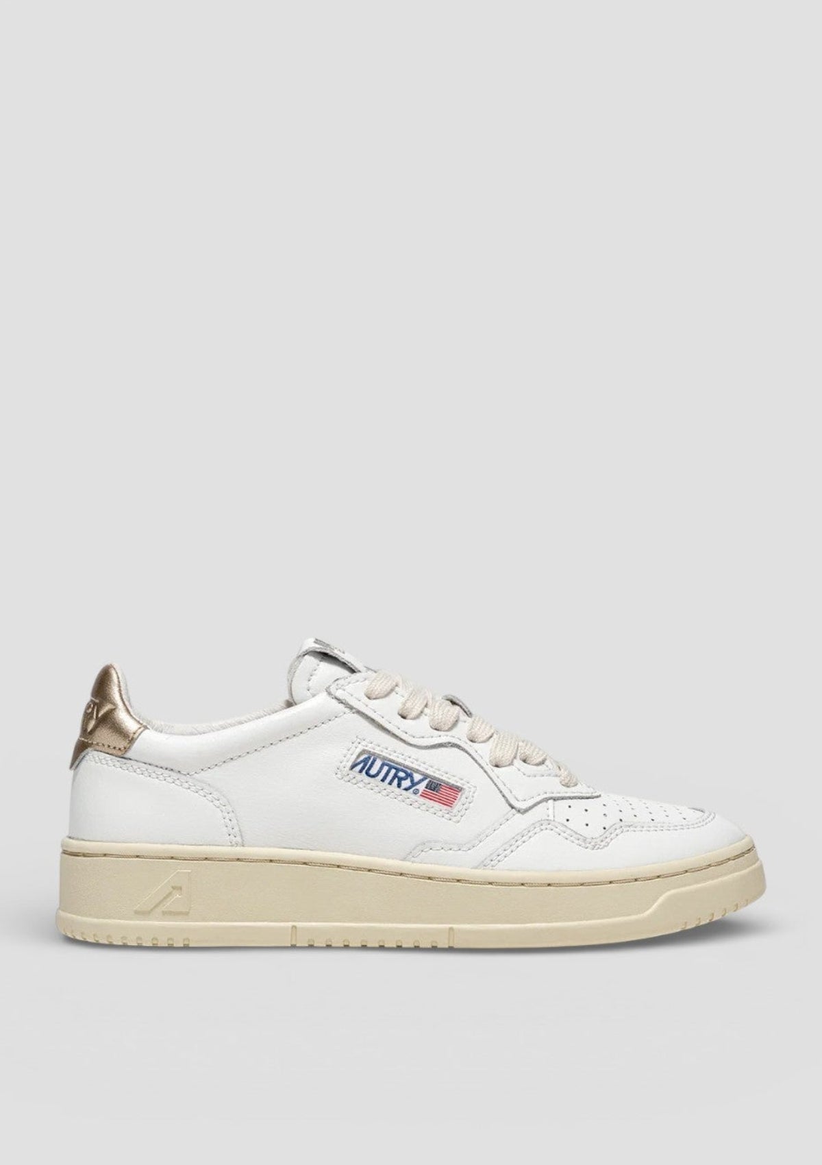 SS26-AULW-LL06 SNEAKERS DONNA MEDALIST LEATHER/LEATHER WHITE /GOLD