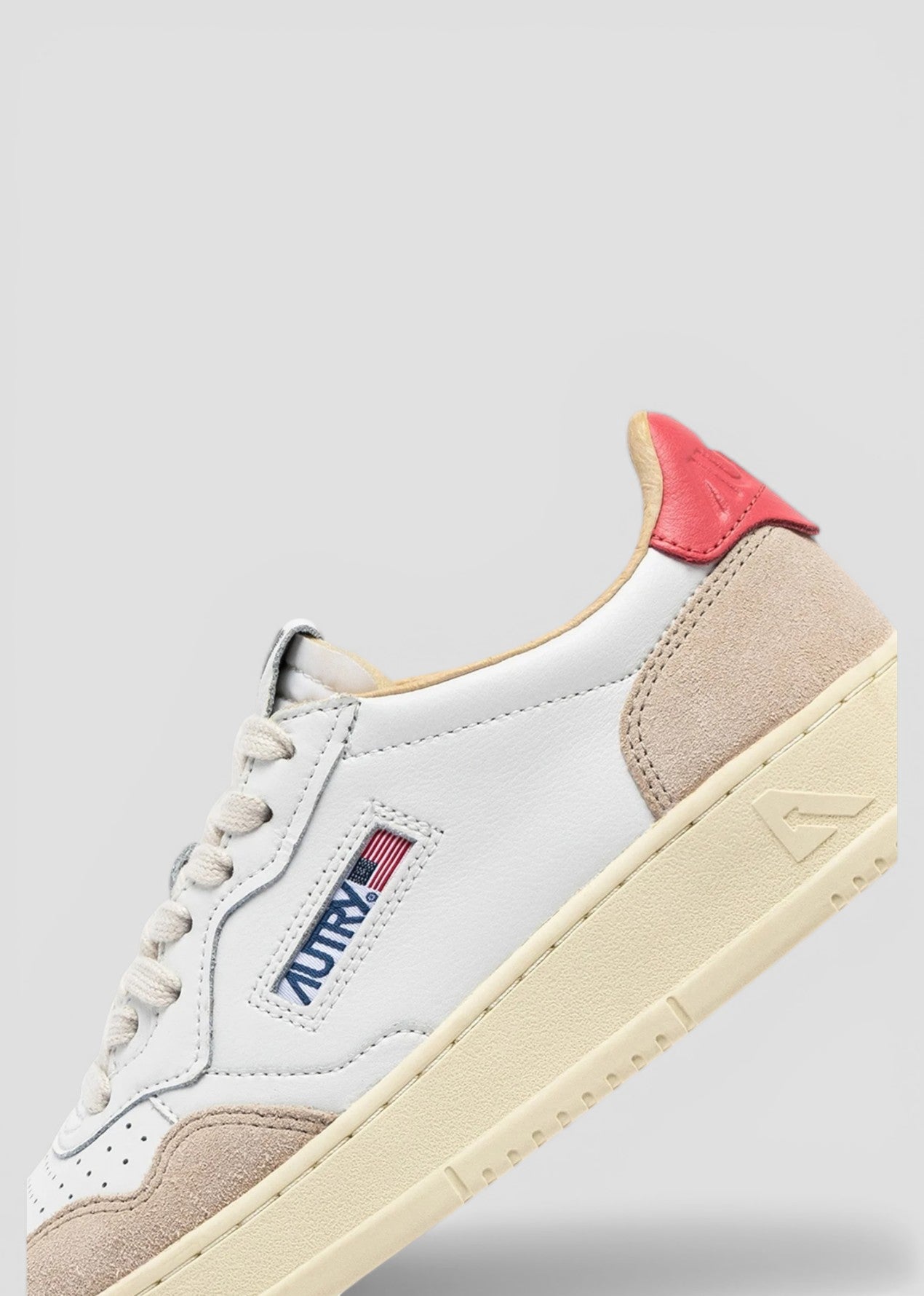 AULW-LS78 SNEAKERS DONNA MEDALIST LOW IN LEAT/SUEDE WHT/TEAROSE