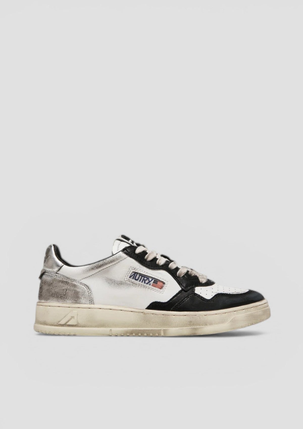 SS26-AVLM-SV11 SUPER VINTAGE UOMO LEAT/LEAT WHT/BLK/SIL