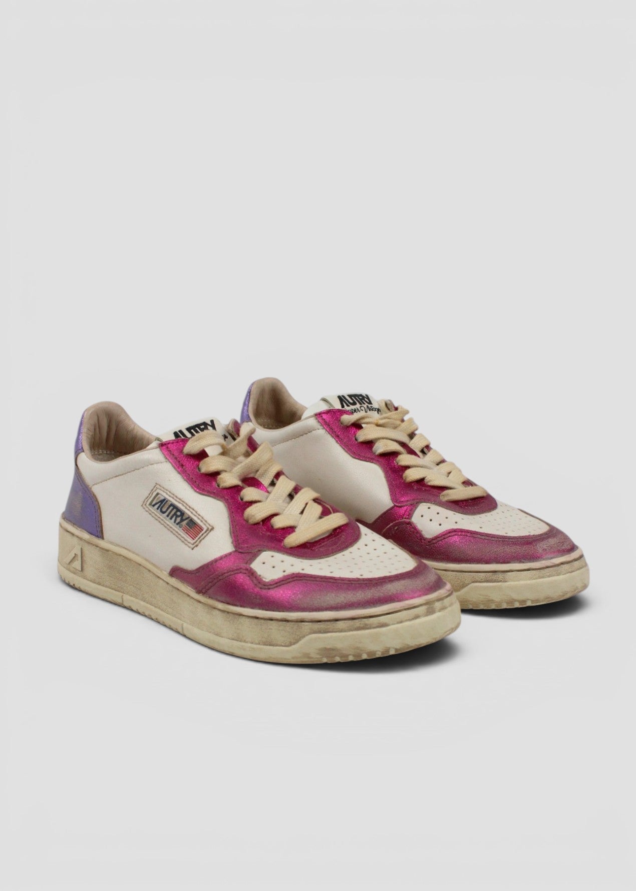 AVLW-MT07 SNEAKERS DONNA SUP VINT METAL/LEAT FUSCIA/VIOL