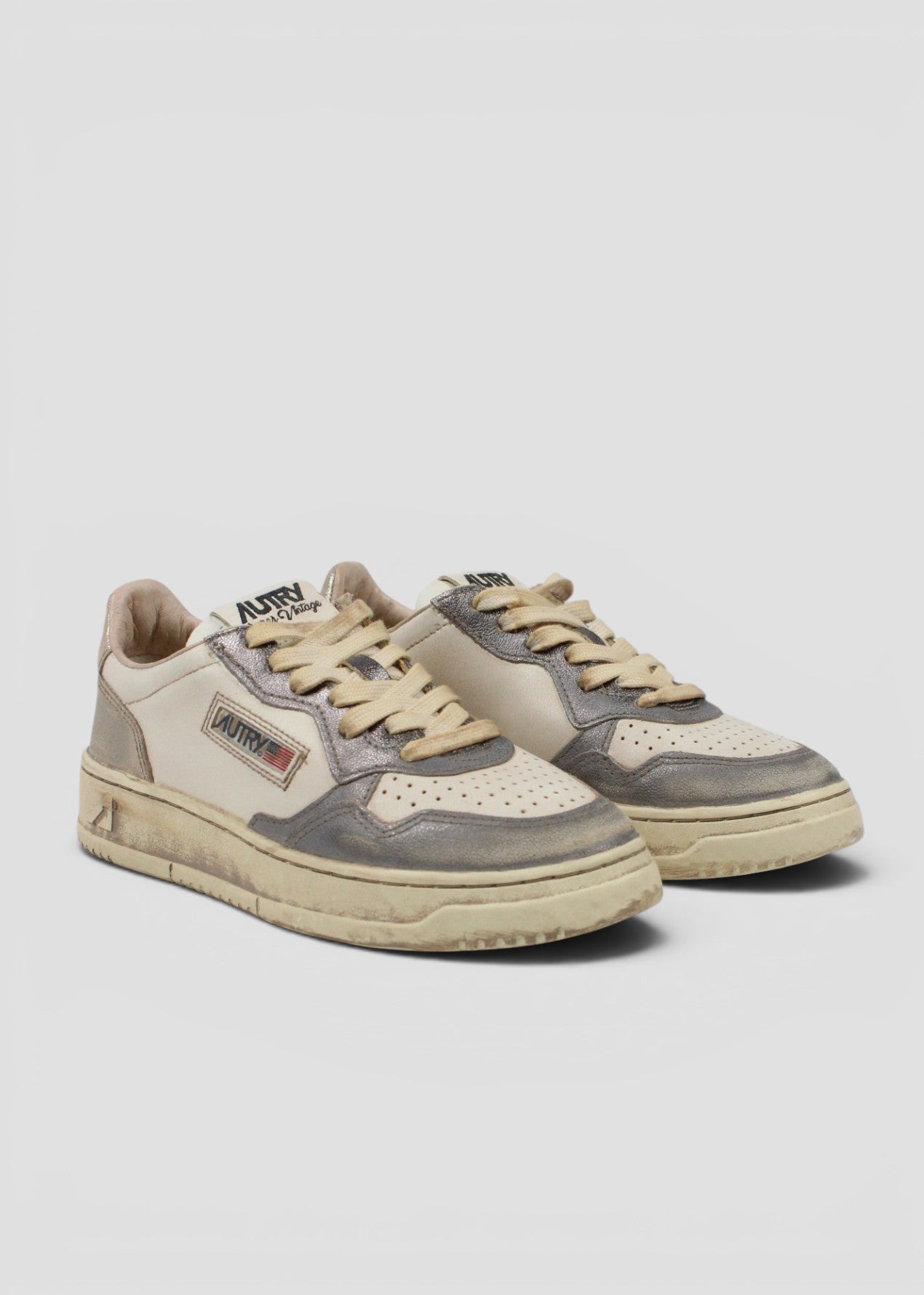 AVLW-MT09 SNEAKERS DONNA SUP VINT METAL/LEAT OLDSILV/PLAT