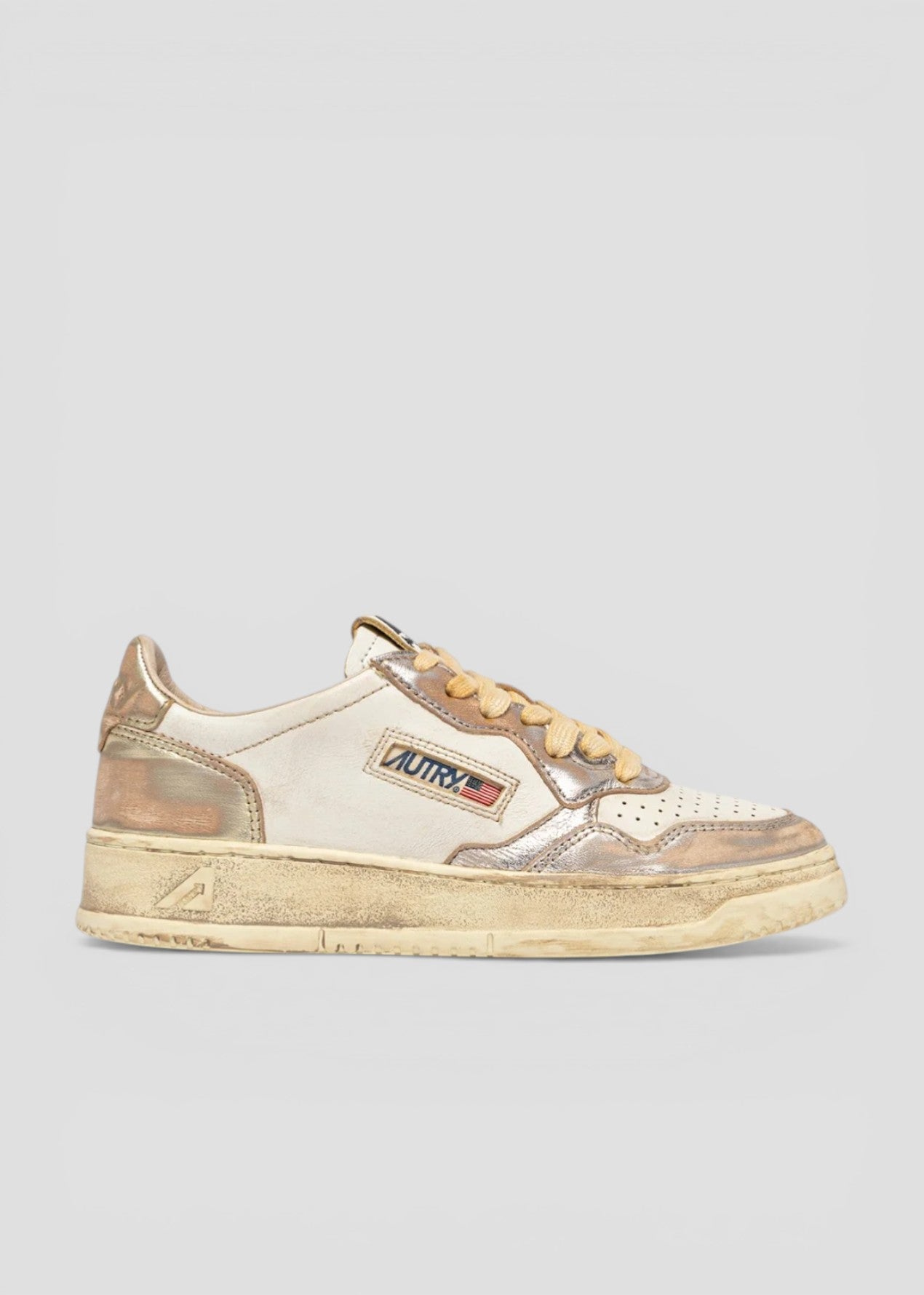 SS26-AVLW-MT10 SNEAKERS DONNA SUP VINT METALLIC/LEATHER PLATINUM/SILVER