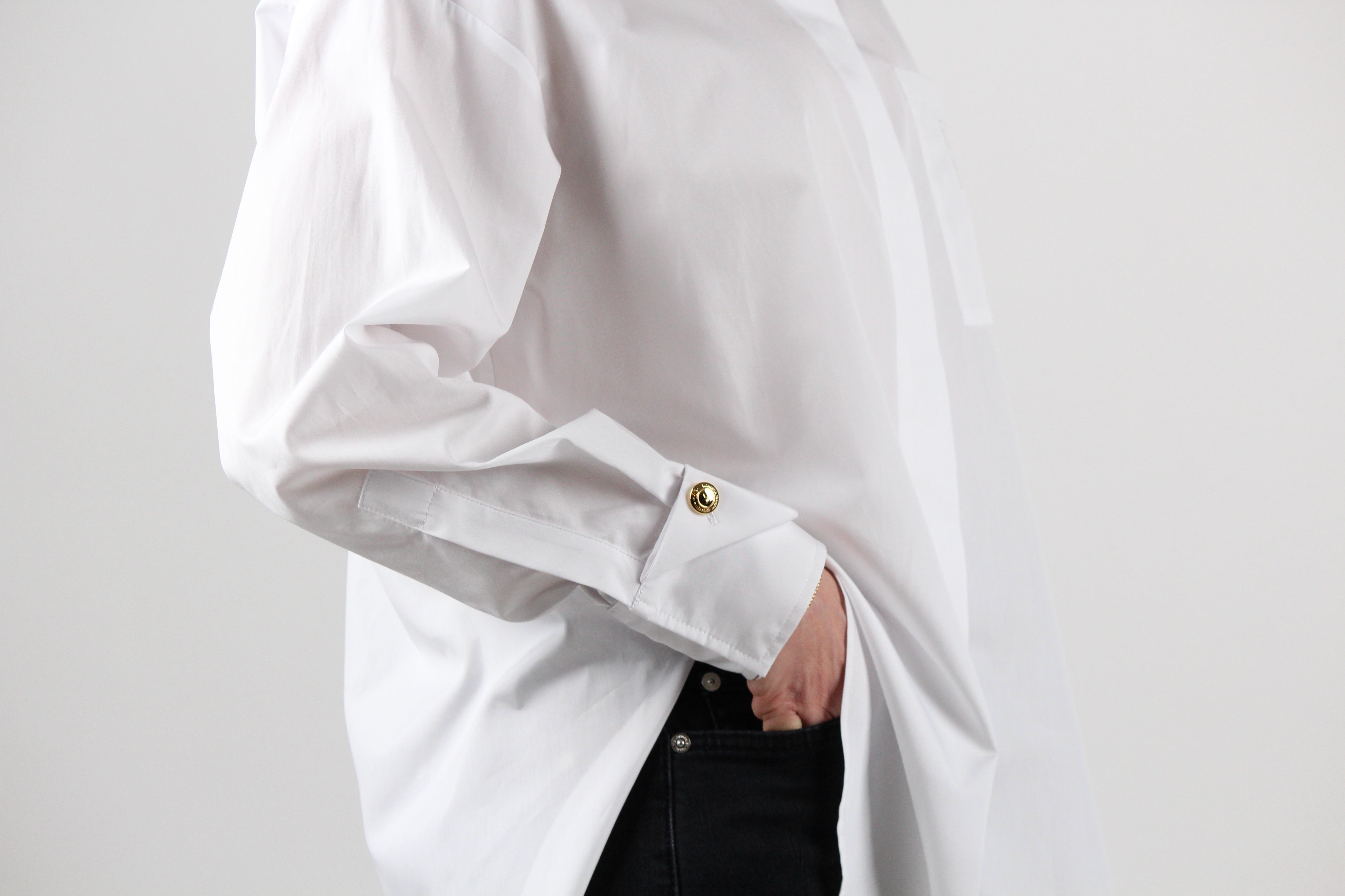 CA09251E2 CAMICIA IN POPELINE CON TASCHINO RICAMATO COL. BIANCO