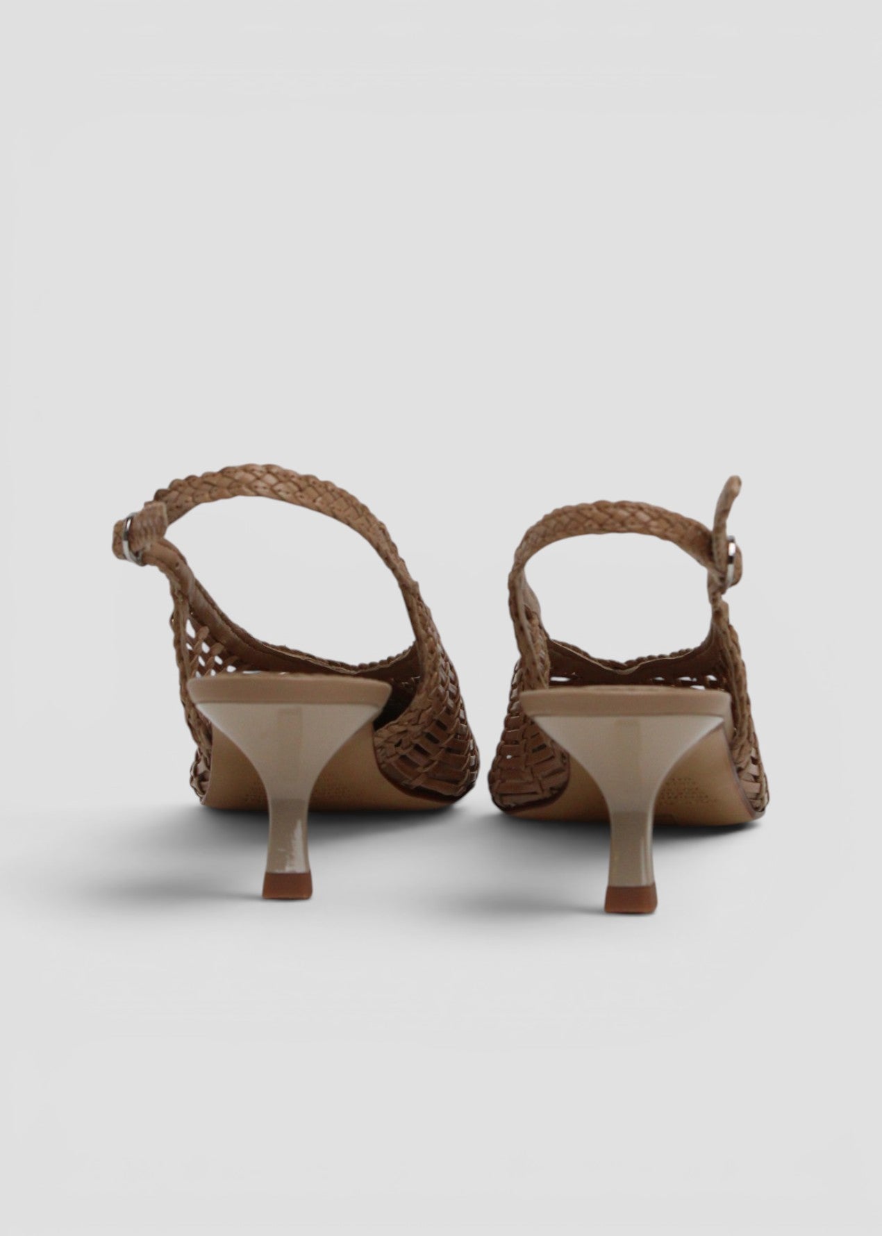 11953 SLINGBACK CAROL IN PELLE INTRECCIATA TAUPE