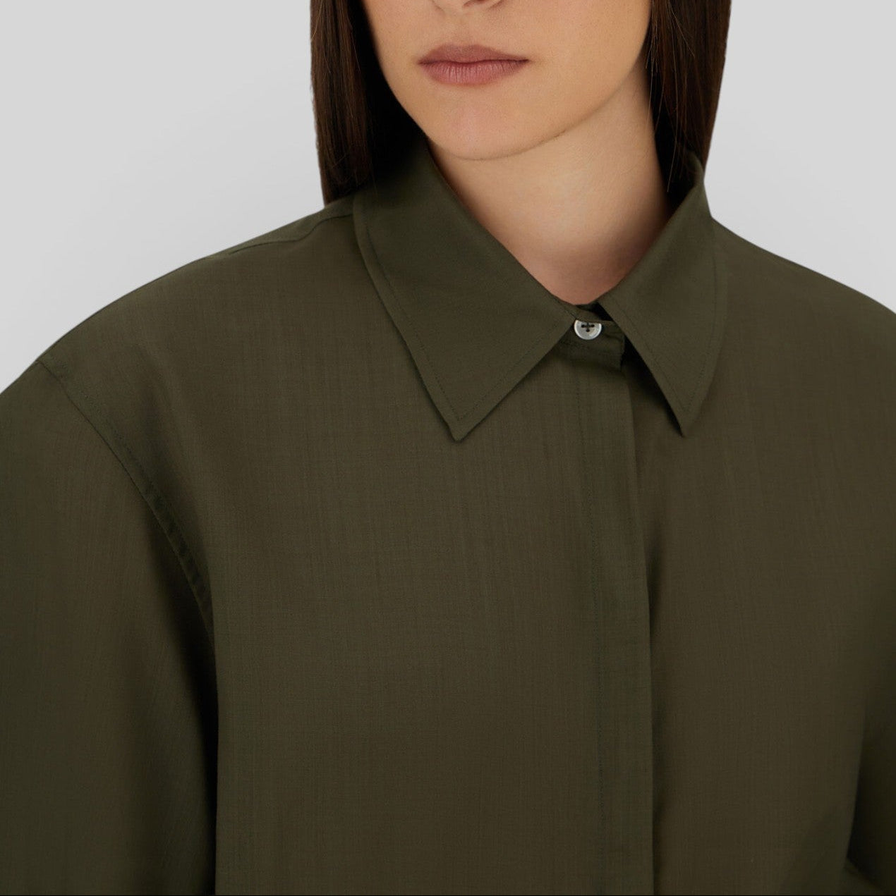 SS26-CM000055D-33487 CAMICIA MANICA CORTA VERDE MILITARE