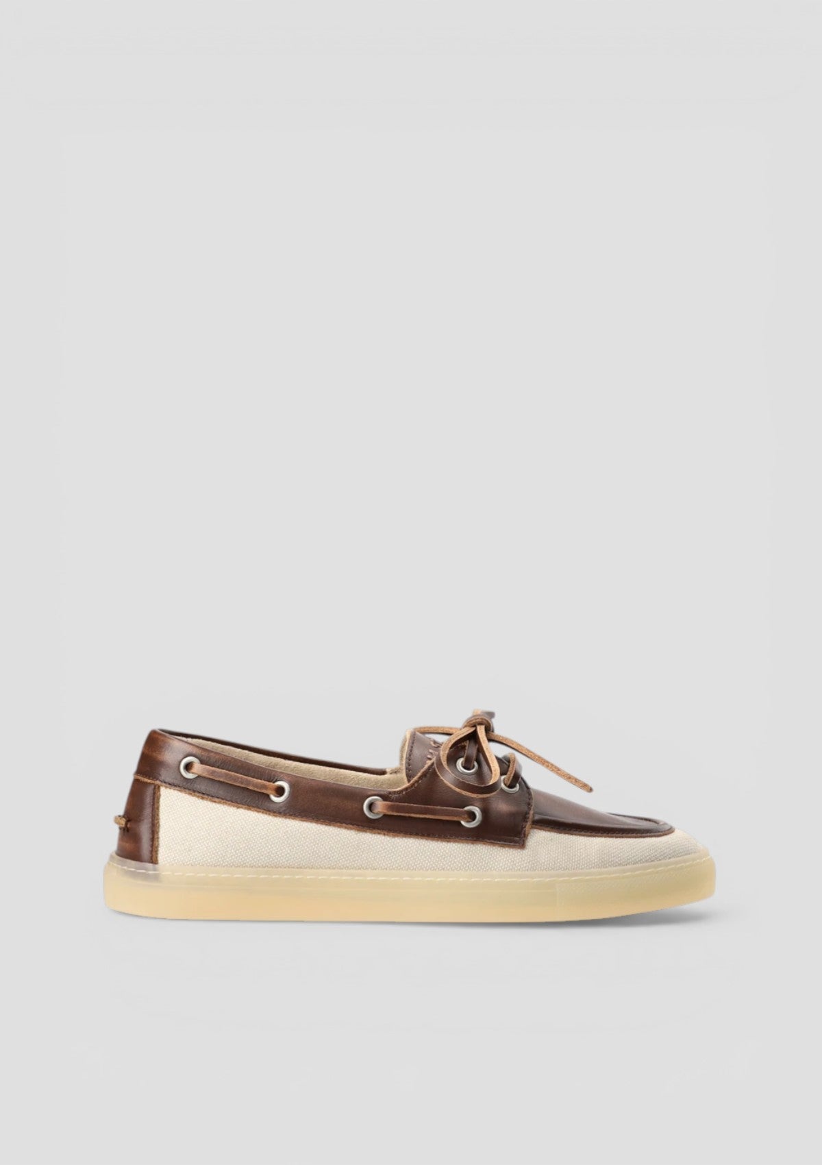 SS26-CPH 160 MOCASSINO MIX DI MATERIALI MARRONE/CREMA