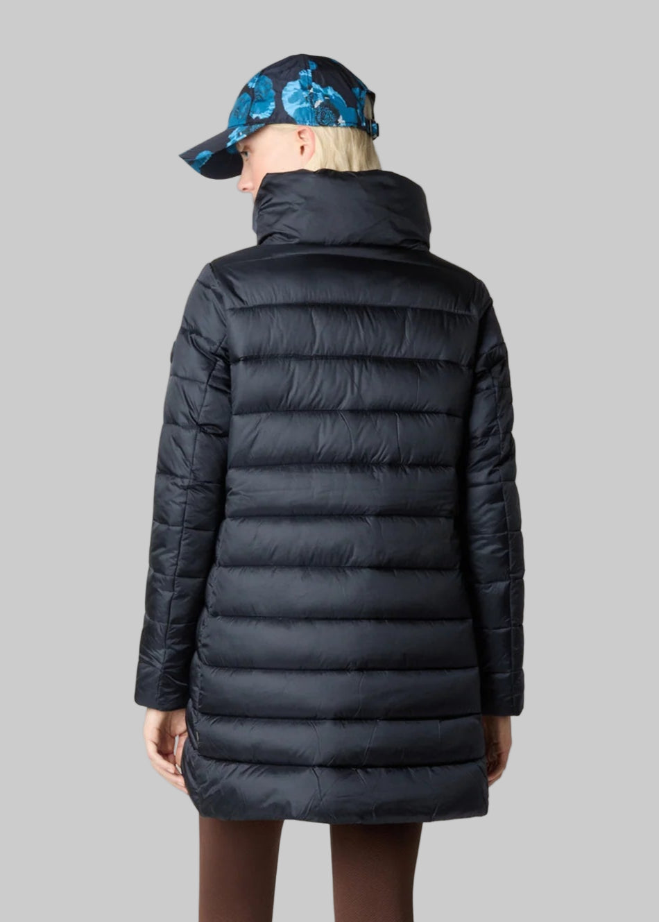 FW25-D43620W IRIS21 PIUMINO LUNGO DONNA ANIMAL FREE MOD. LYDIA BLU NERO