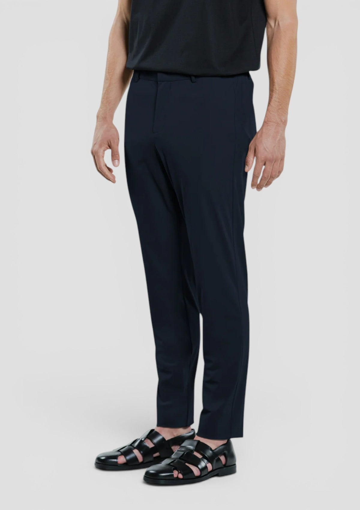 SS26-DOLPH-TREVI PANTALONE REGULAR CON CINTURINO ELASTICO BLU INTENSO