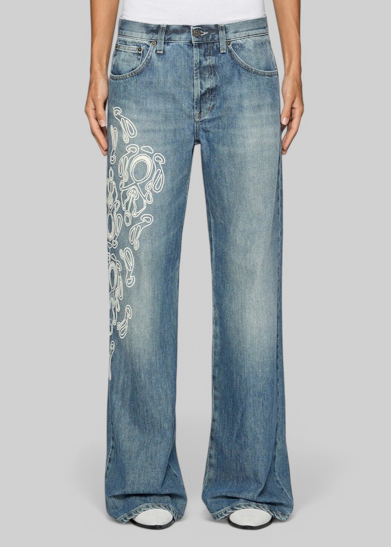SS25 DP427-DF0263-IX6W-800 JEANS JACKLYN WIDE LEG IN DENIM FISSO