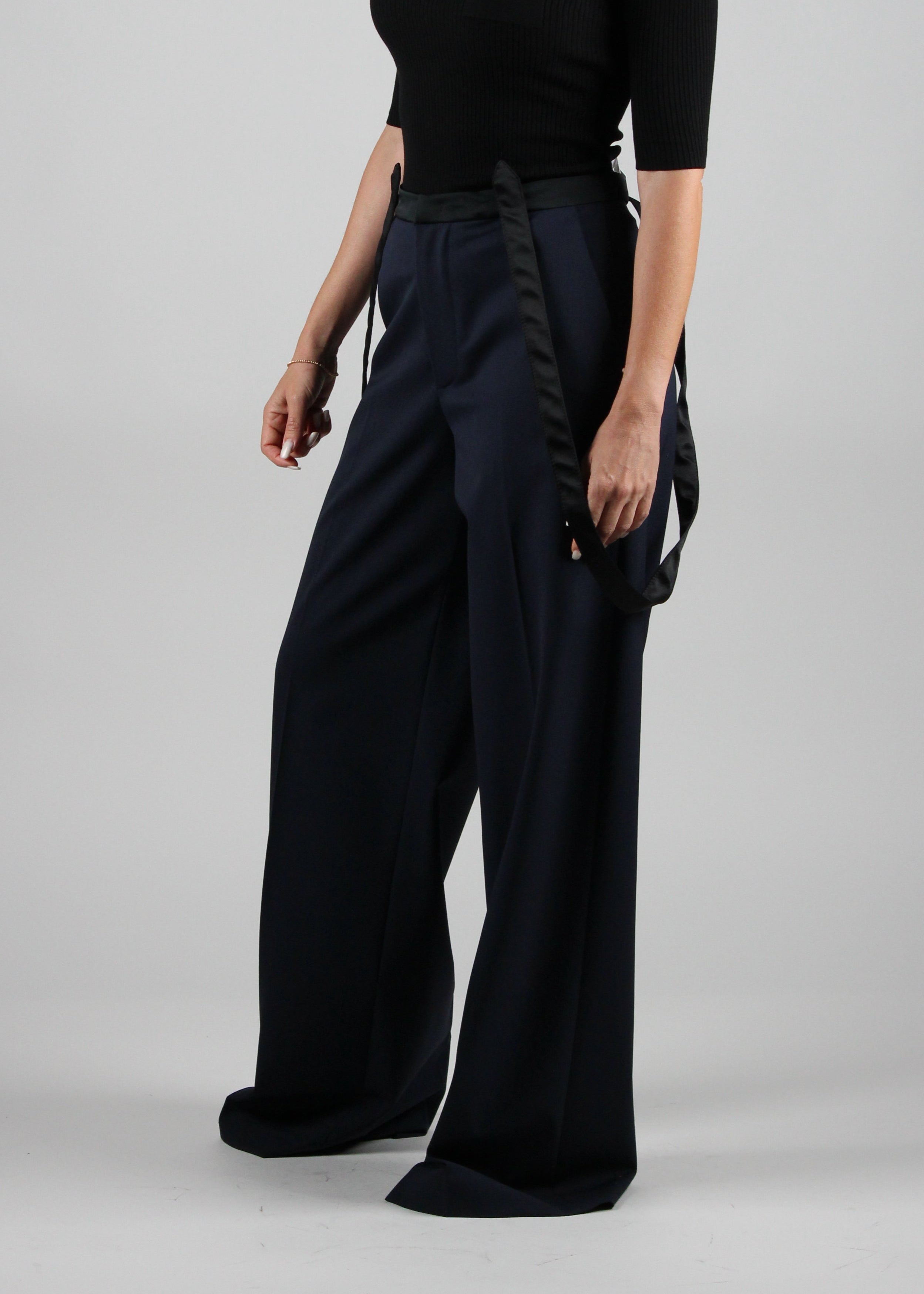 FW25-DP842-WS0115D-XXX-890.PANTALONI TECLA WIDE LEG IN GABARDINA DI LANA COLORE UNIVERSO