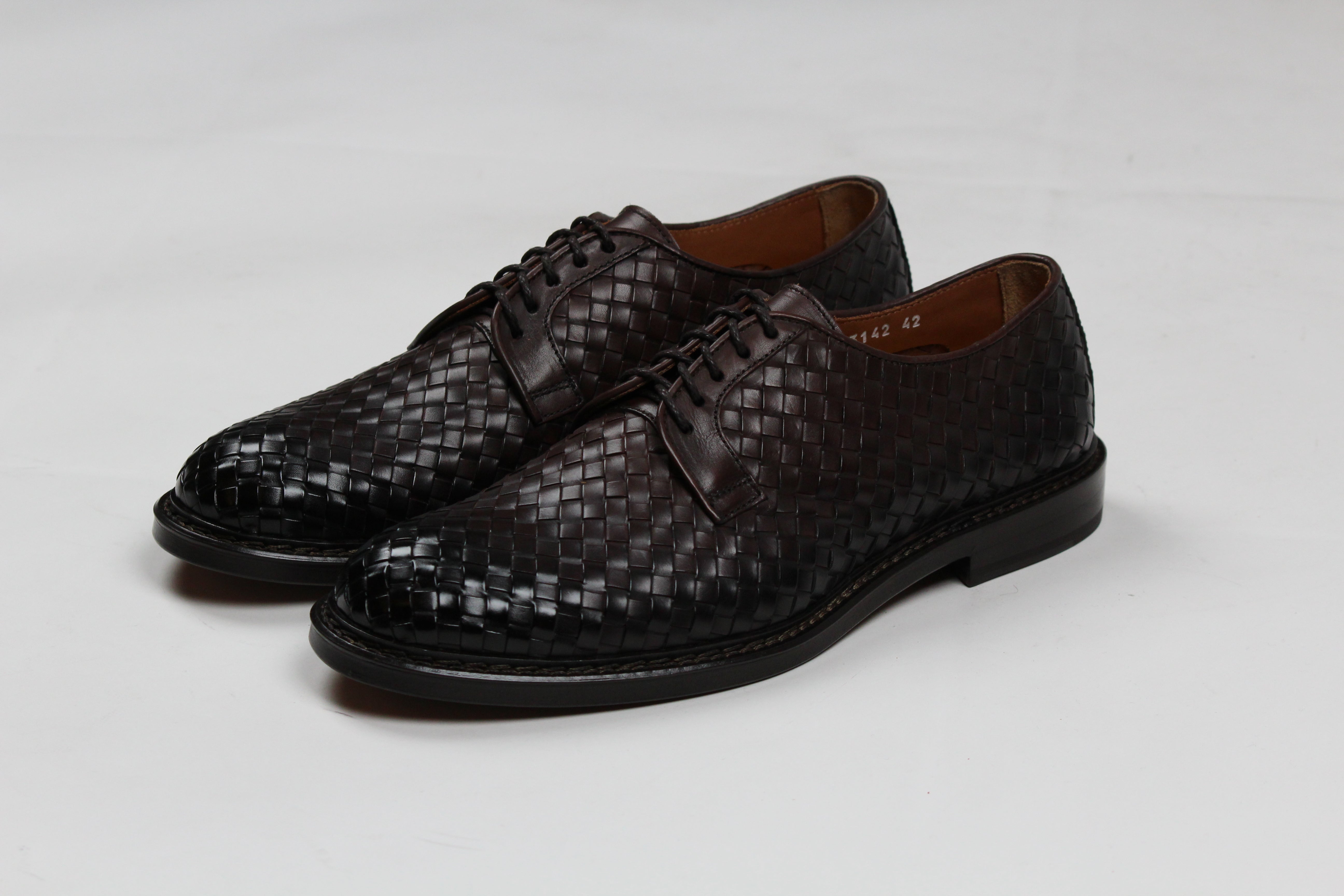 DU3142PHOEUY95TM00 DERBY IN PELLE INTRECCIATA T-MORO