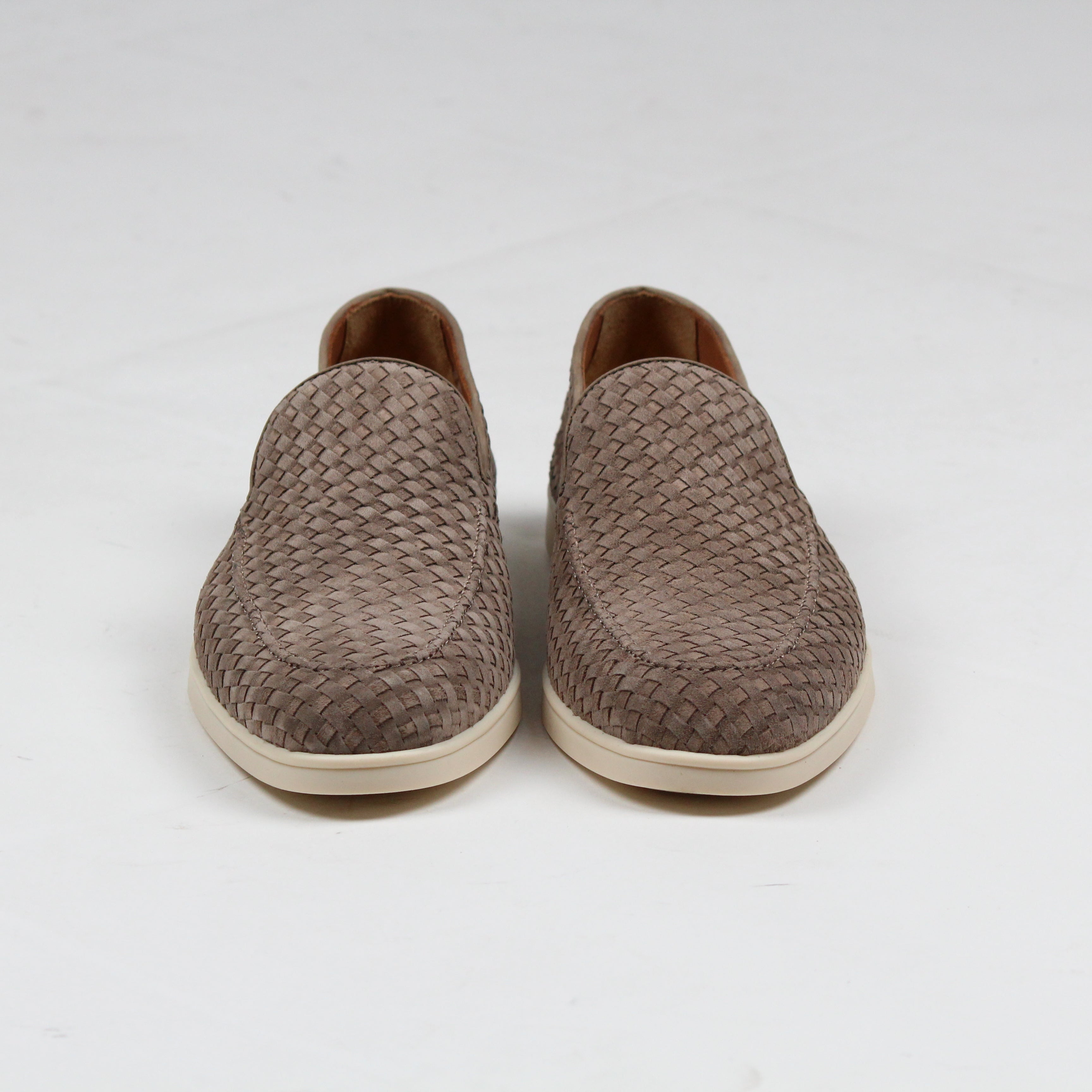 DU3416NWMAUY261GM05. MOCASSINO ADLER IN SUEDE INTRECCIATO TAUPE