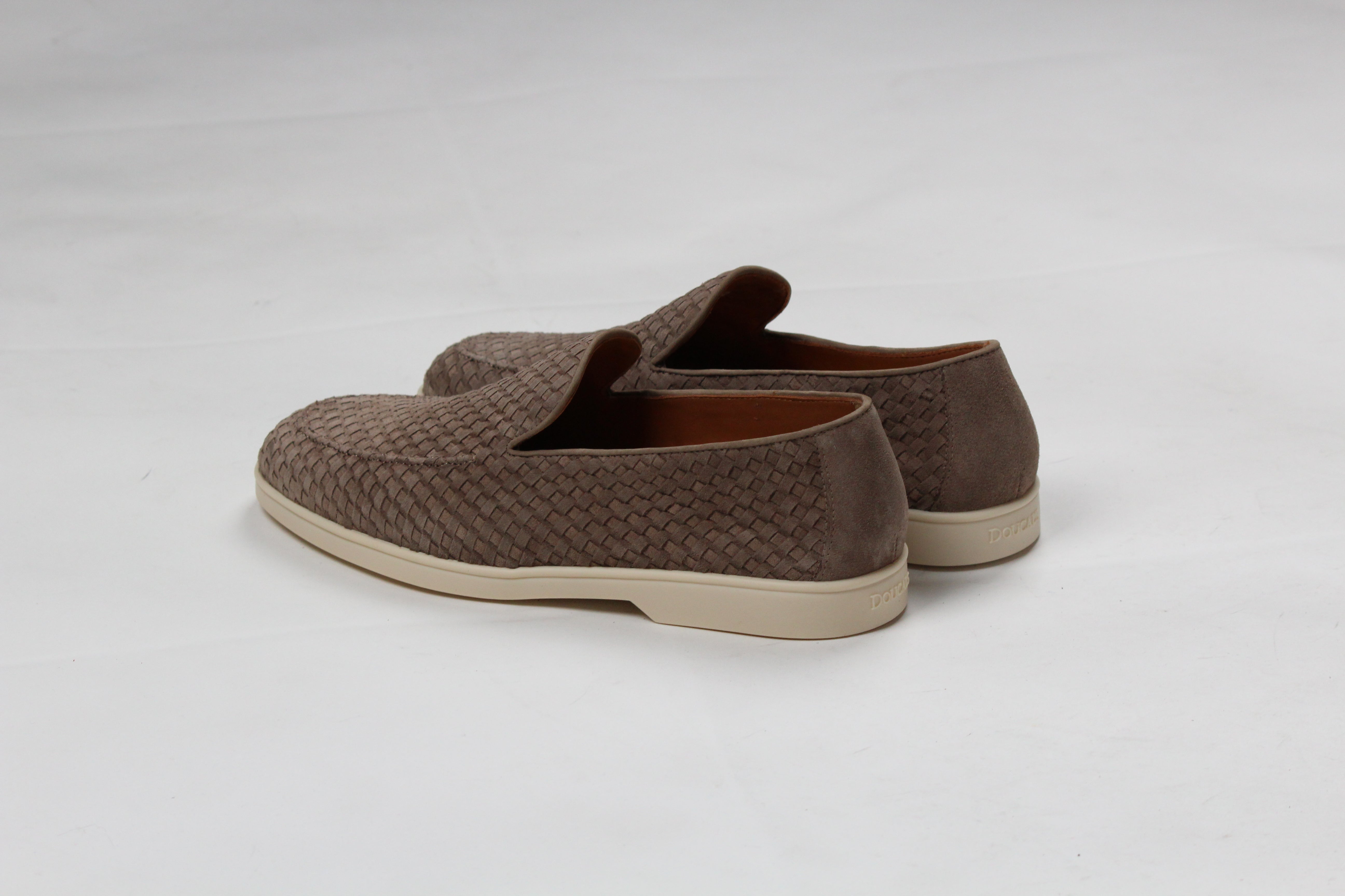 DU3416NWMAUY261GM05. MOCASSINO ADLER IN SUEDE INTRECCIATO TAUPE