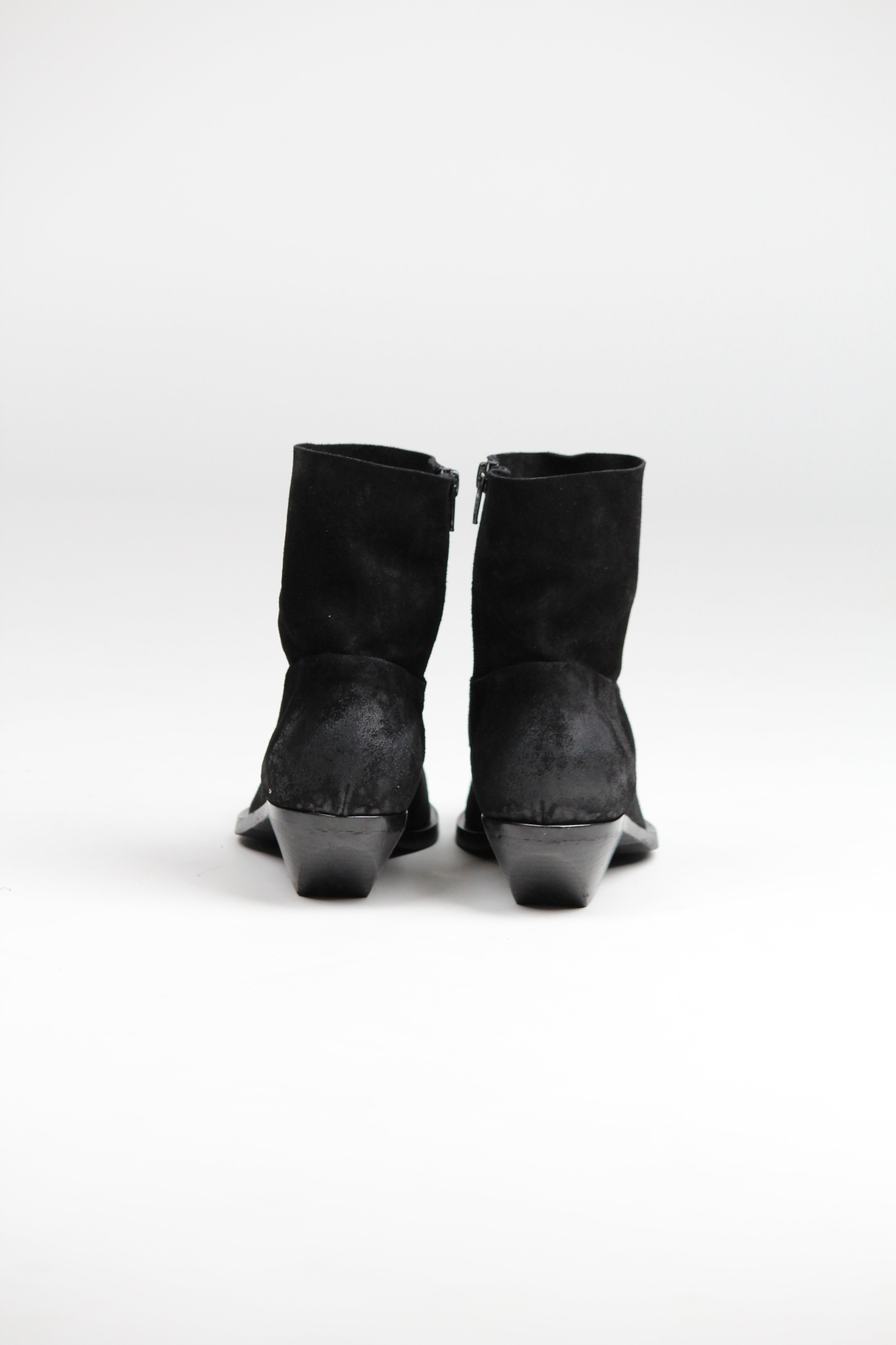 E4519 TRONCHETTO SHILA IN PELLE SCAMOSCIATA NERO