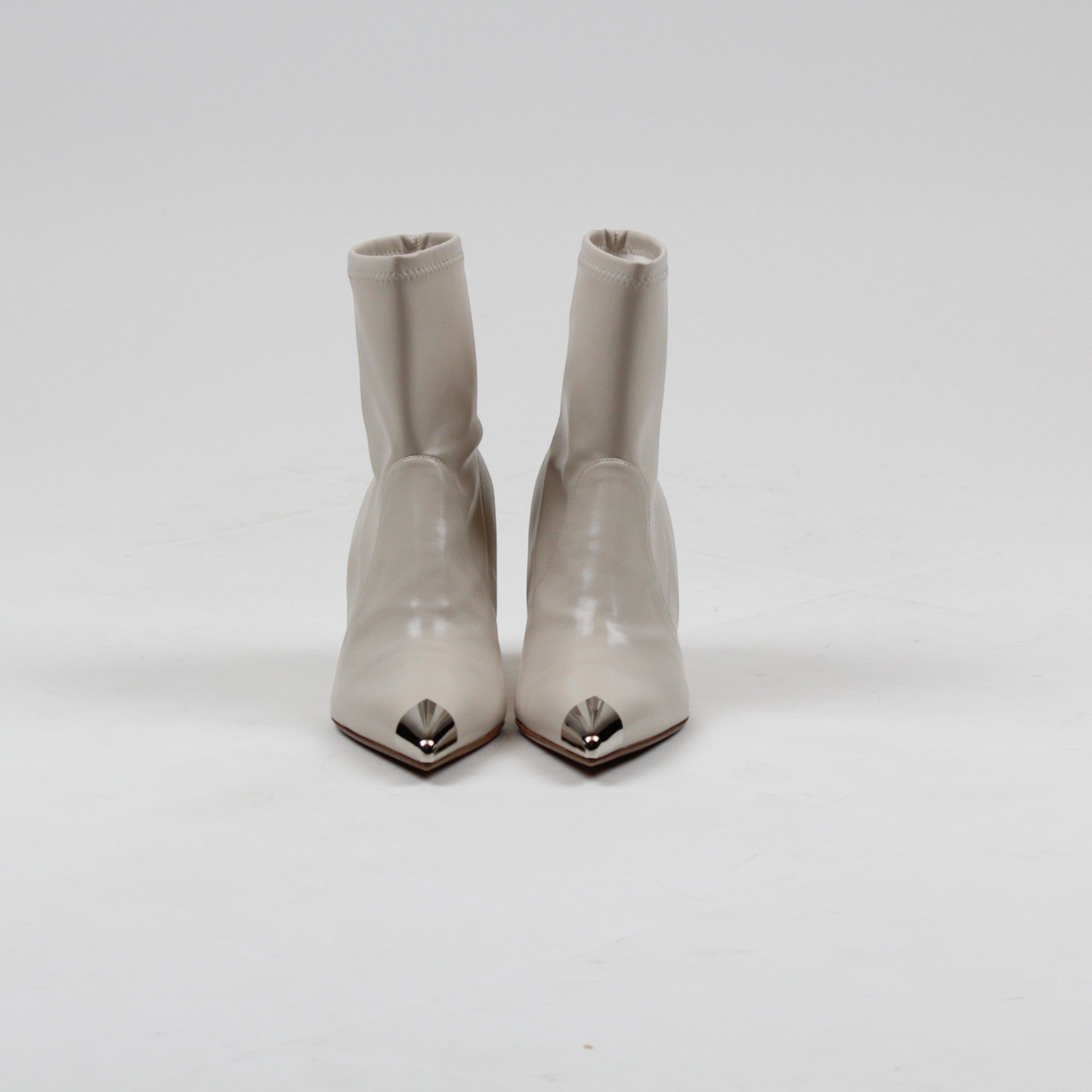 TRONCHETTO GALLIA5-PU ARLY GESSO.ELAST.CON ACCESSORIO SULLA PUNTA IN ACCIAIO