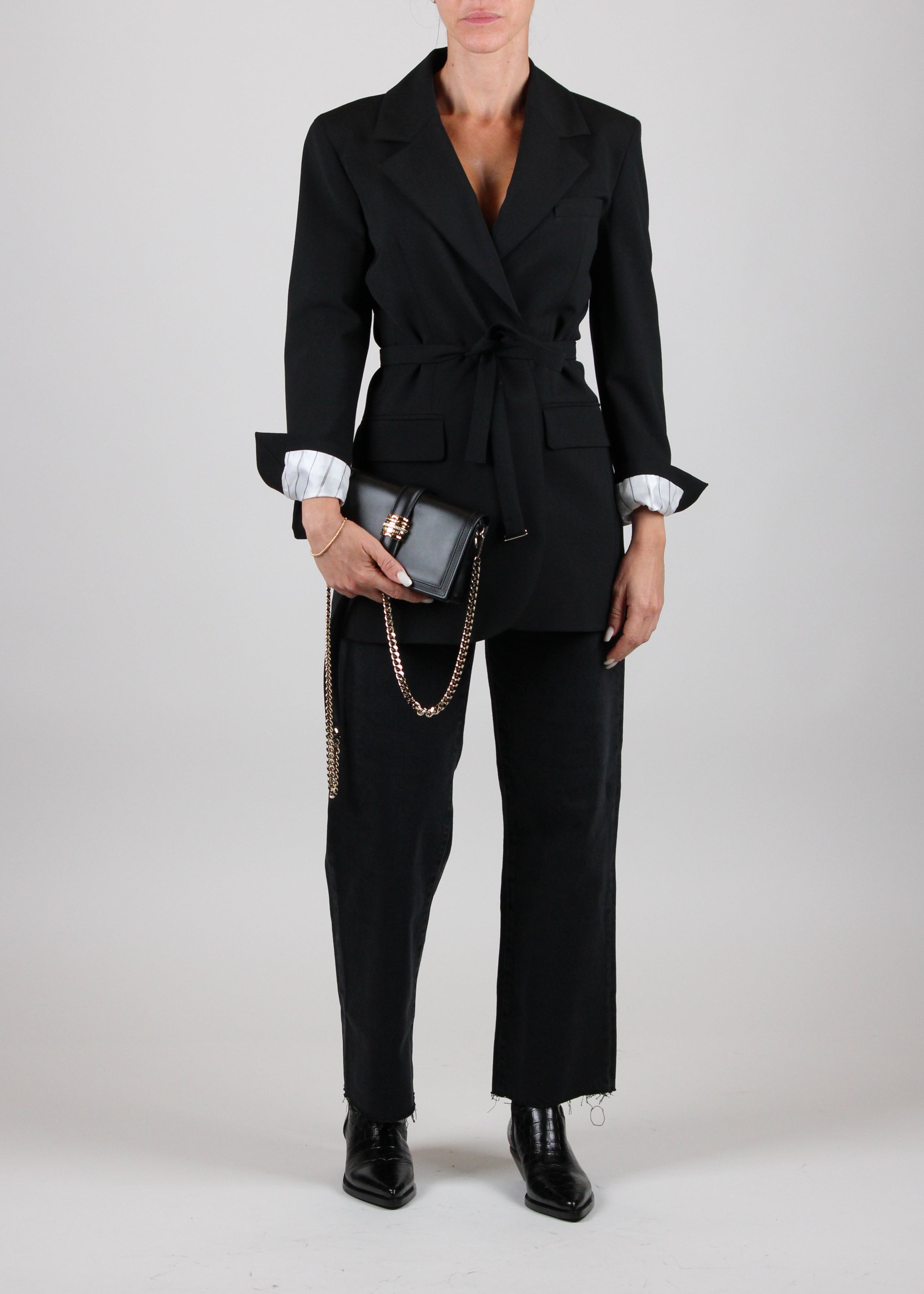 FW25-2523046061-001 CERRETO BLAZER STRETCH - NERO