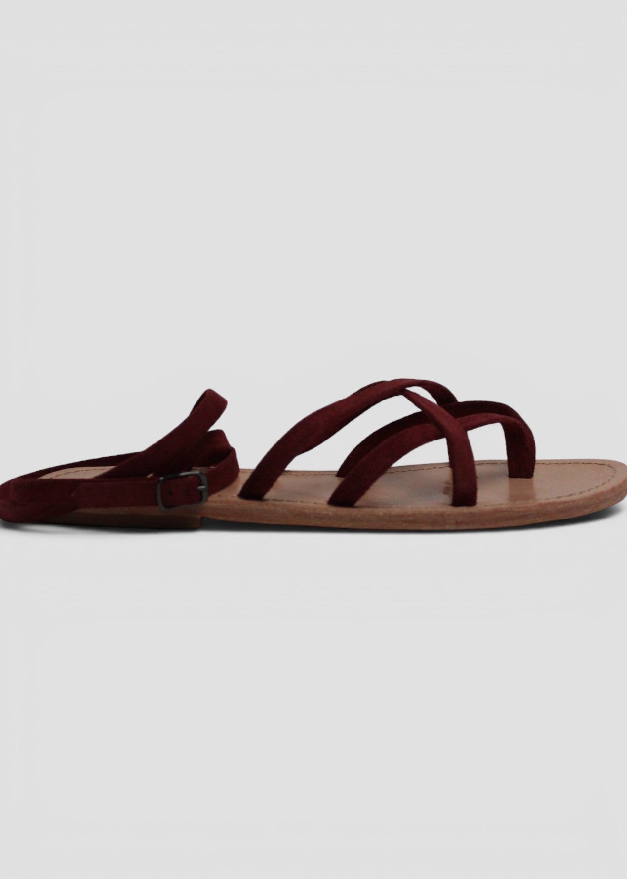 GISELLA – SANDALO INFRADITO MODELLO SCHIAVA IN SUEDE BORDEAUX
