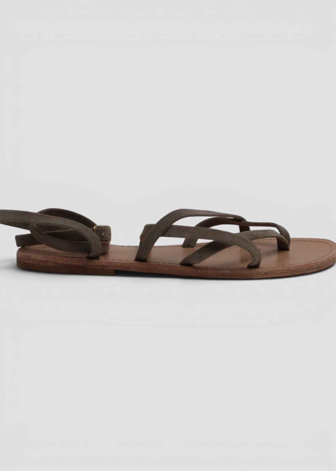 GISELLA – SANDALO INFRADITO MODELLO SCHIAVA IN SUEDE CAPPUCCINO