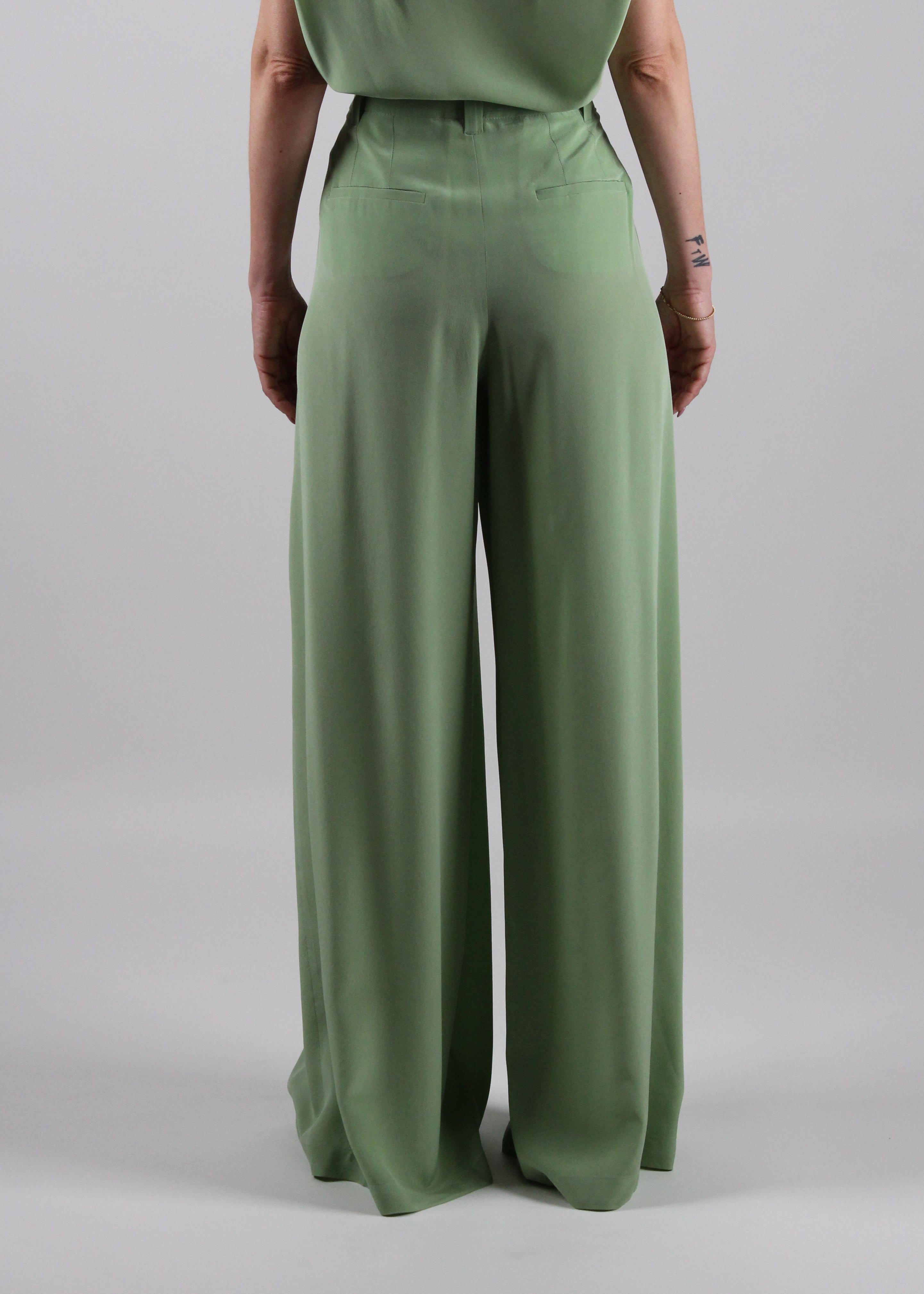 PANTALONE SEDIA IN CREPE DE CHINE DI PURA SETA EDEN