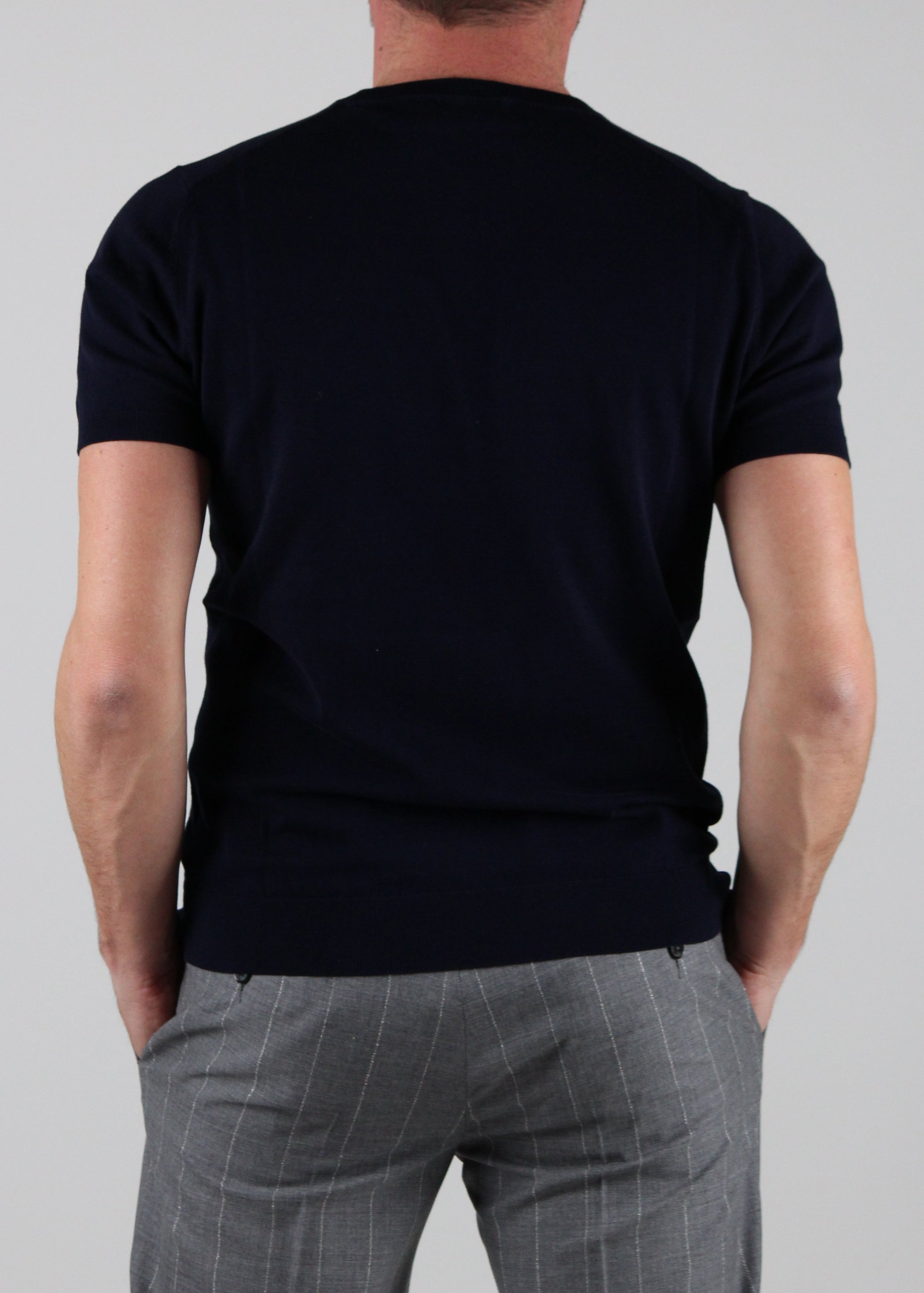 SS25-1034-21-38 MAGLIA GIROCOLLO MANICA CORTA IN COTONE COLORE 38 BLU