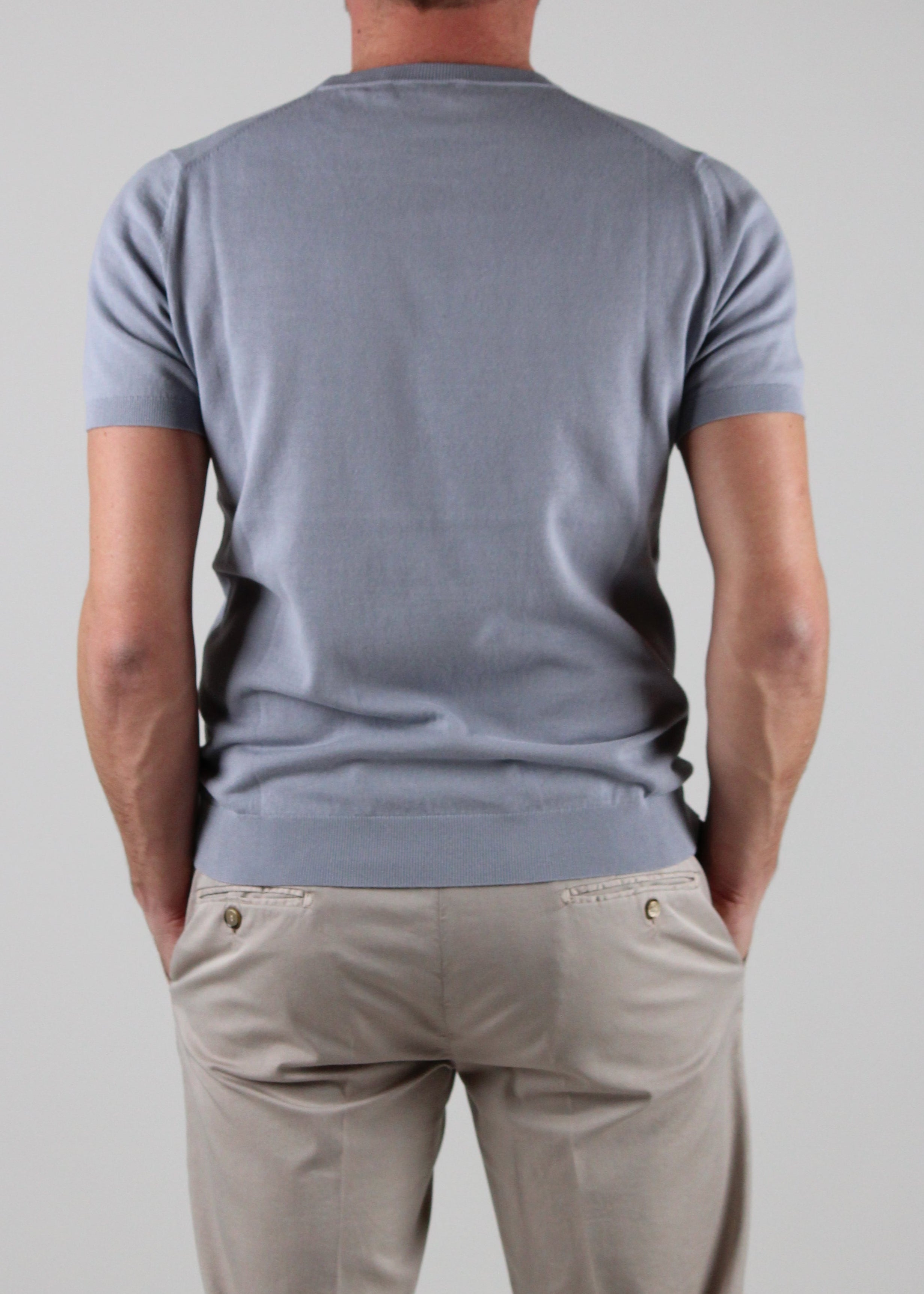 SS25-1034-21-214 MAGLIA GIROCOLLO MANICA CORTA COLORE 214 POLVERE