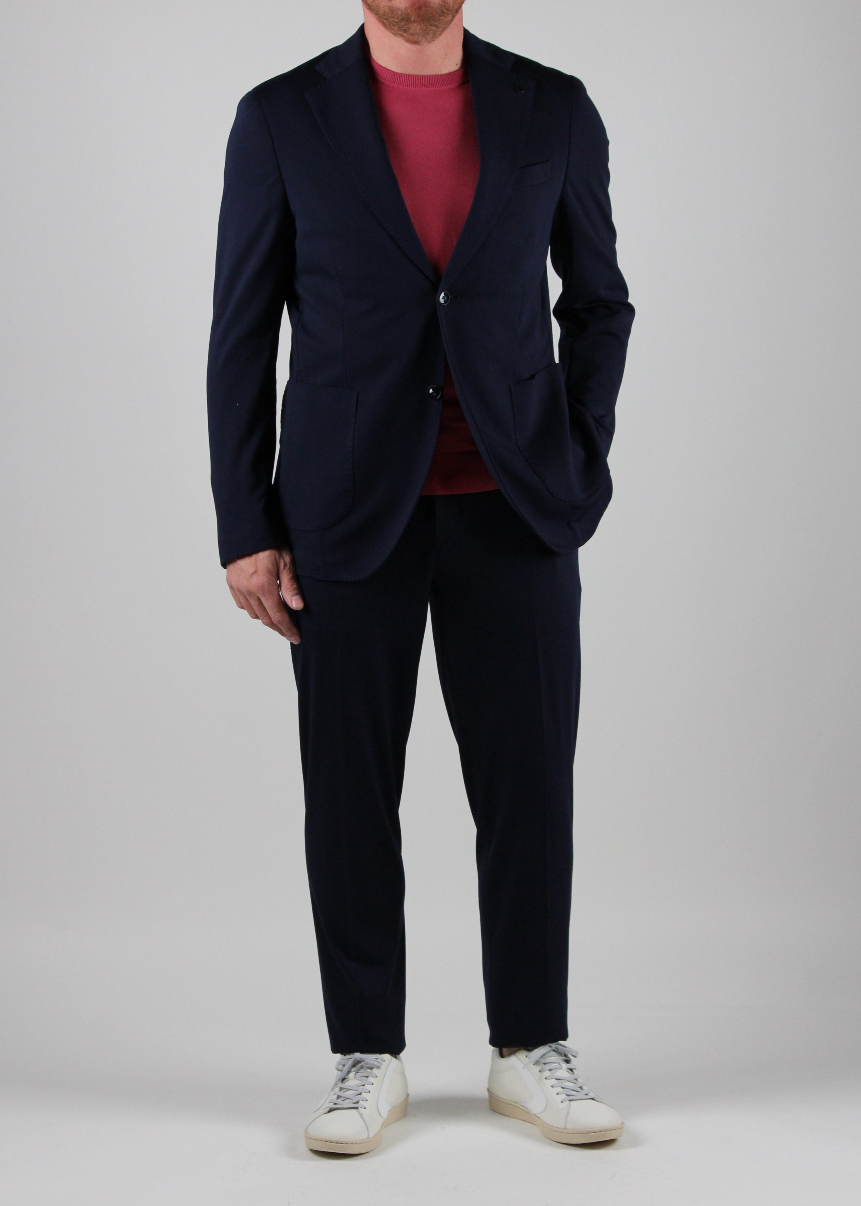 ABITO SARONNO MONOPETTO IN TESSUTO TECNICO COLORE BLU NAVY