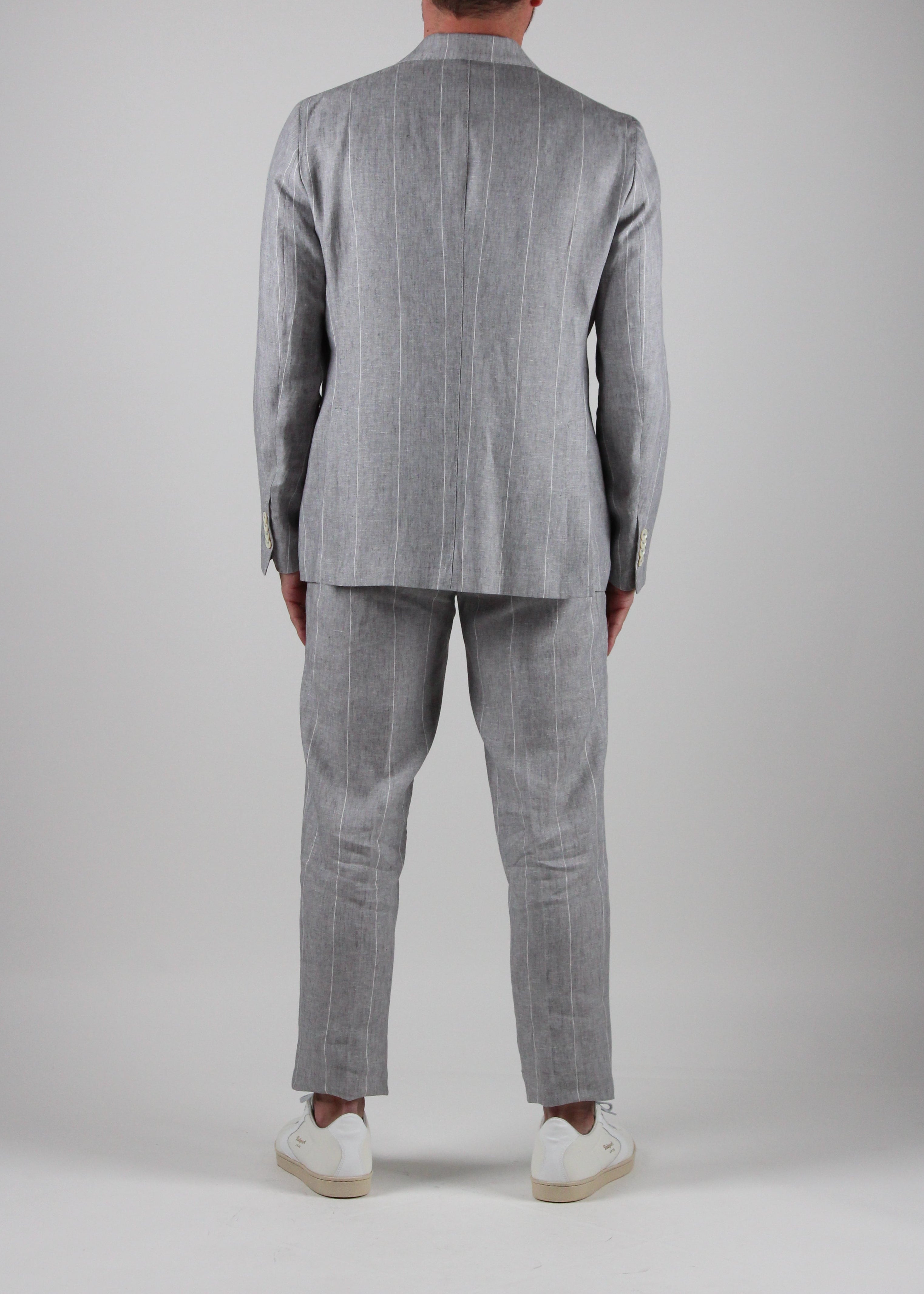 ABITO CREMONA MONOPETTO IN LINO COLORE GRIGIO