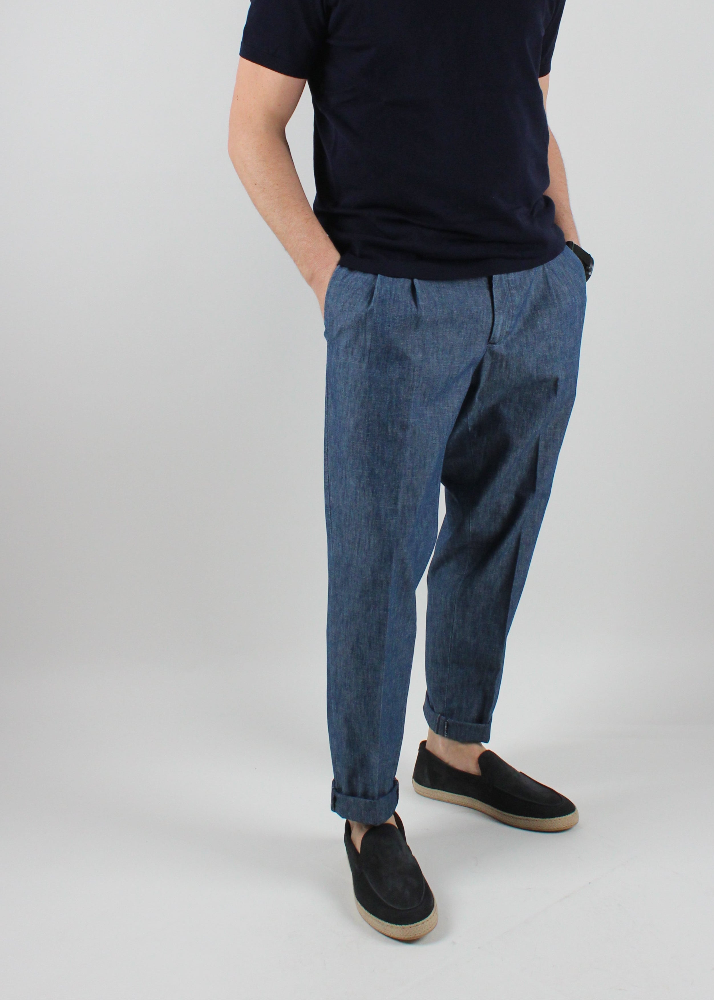 BG02D-325159-PANTALONE TASCA AMERICA IN CHAMBRAY