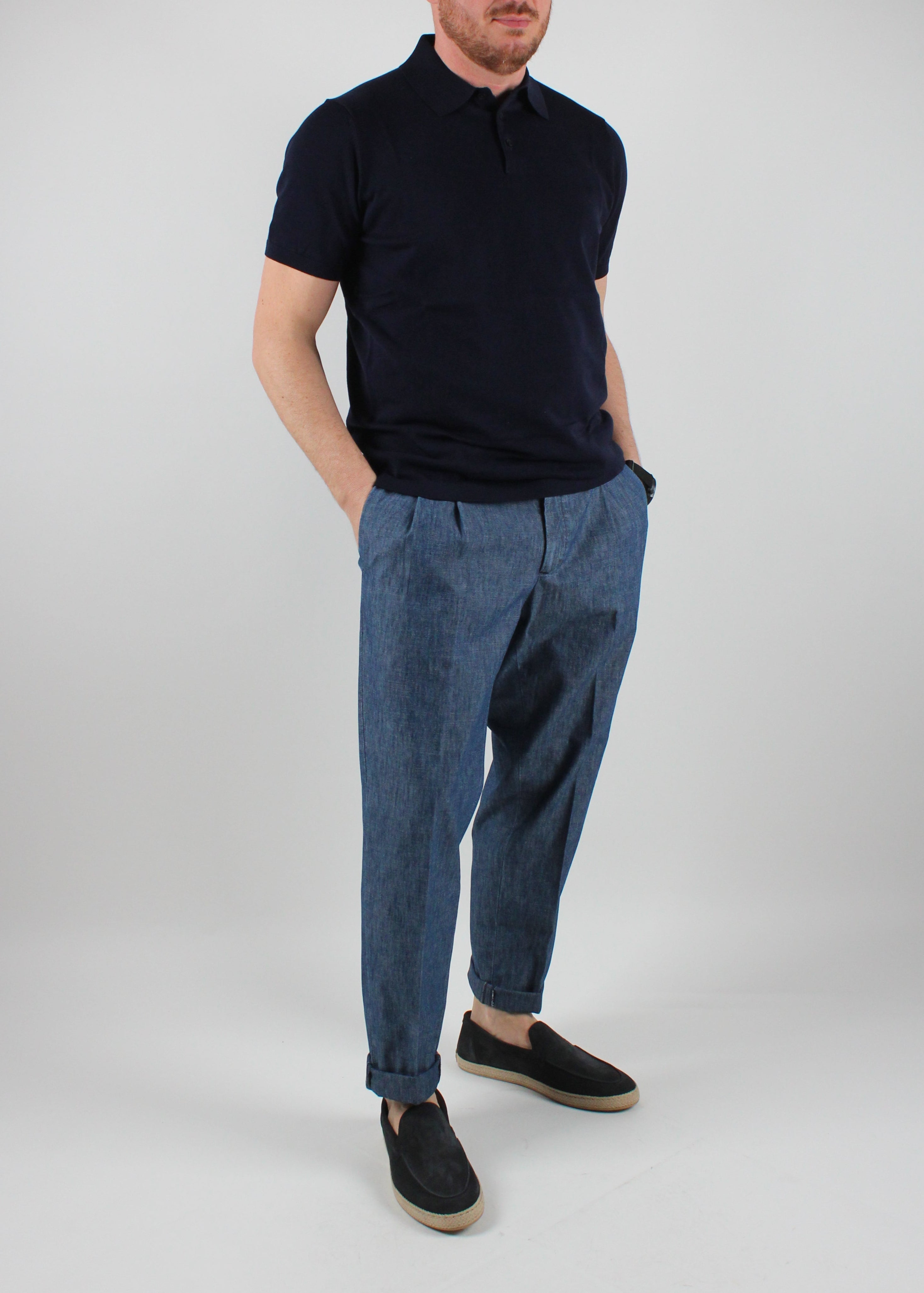 BG02D-325159-PANTALONE TASCA AMERICA IN CHAMBRAY