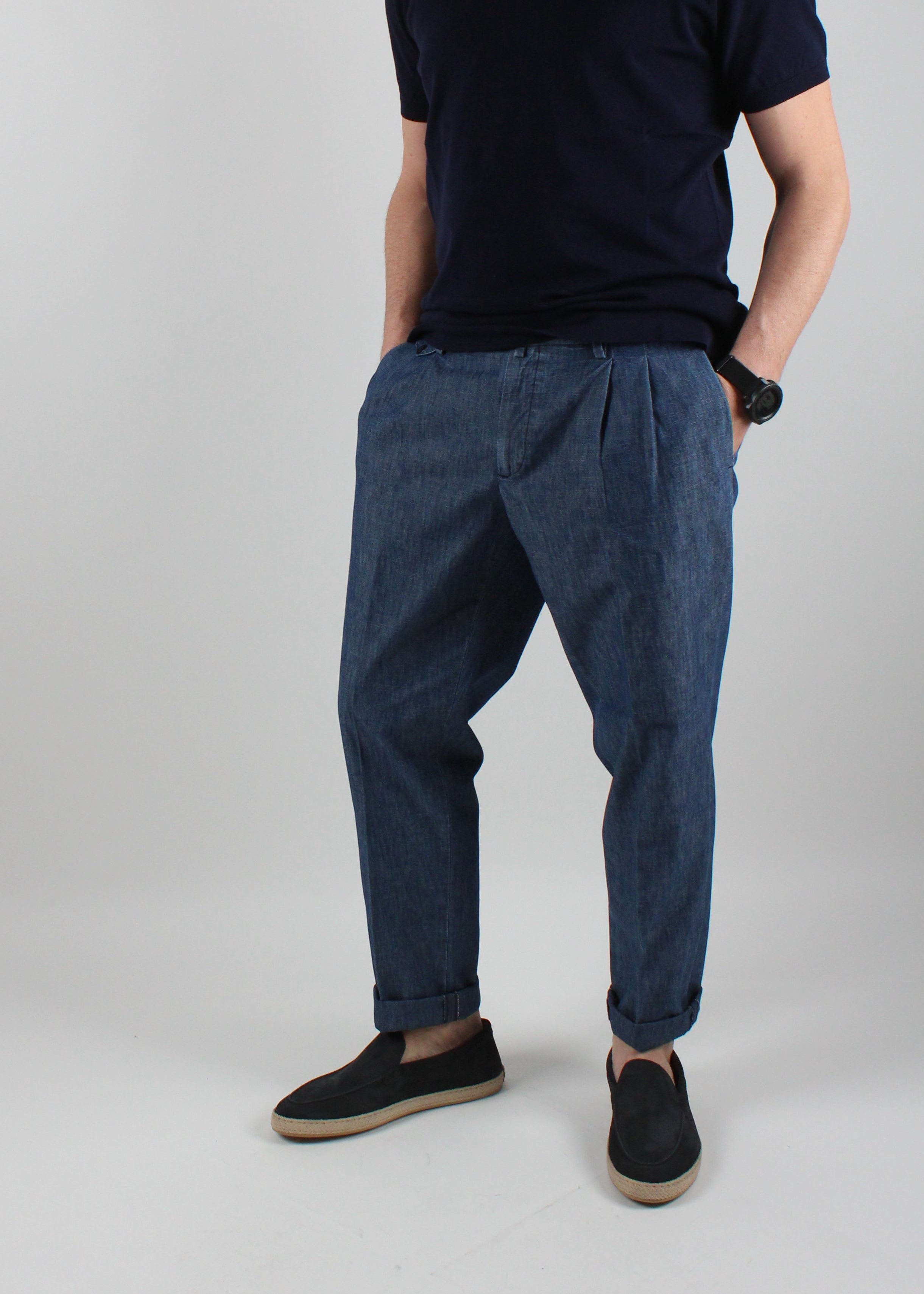 BG02D-325159-PANTALONE TASCA AMERICA IN CHAMBRAY