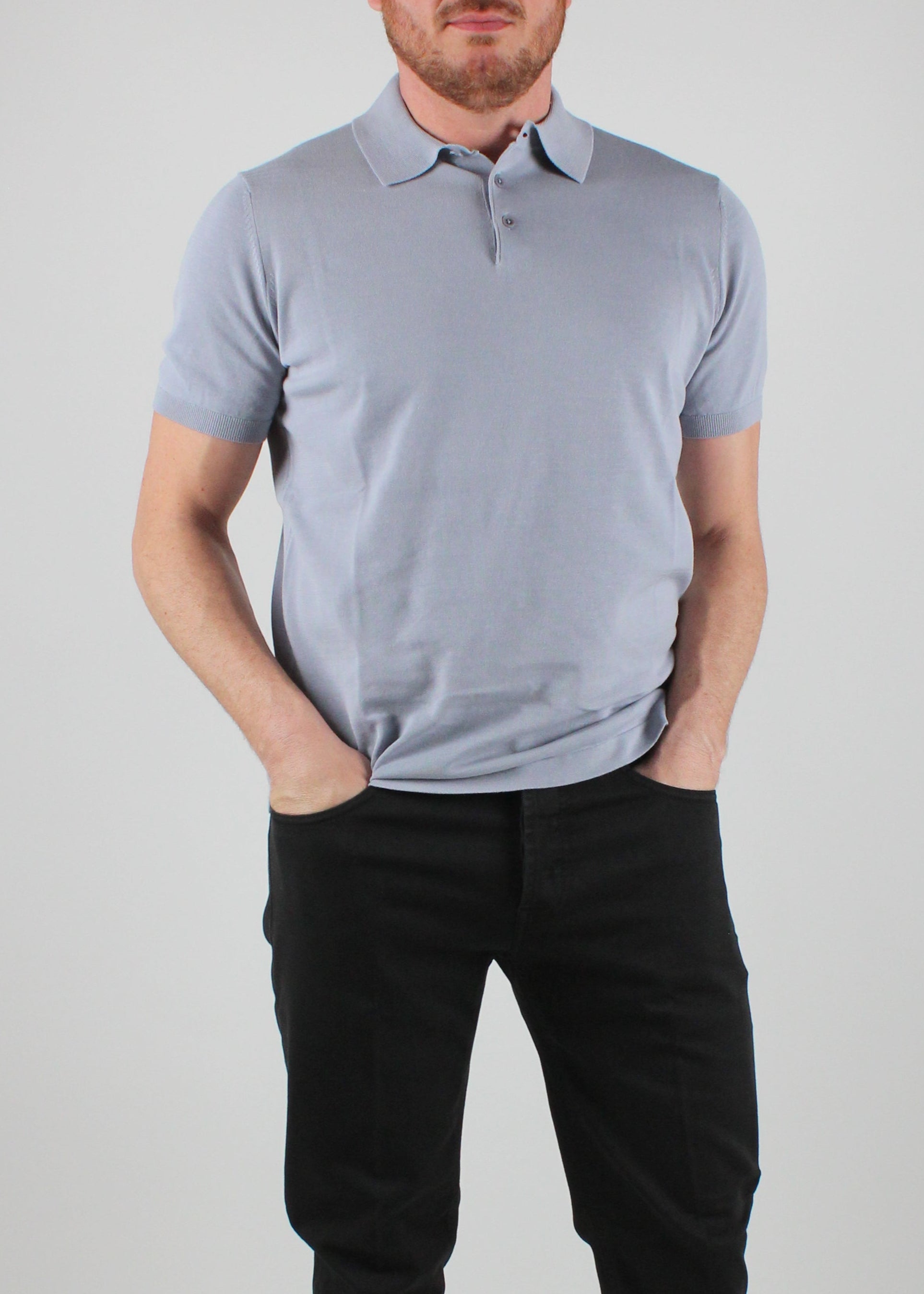 SS25-1034-26-214 POLO MANICA CORTA IN COTONE COLORE 214 POLVERE