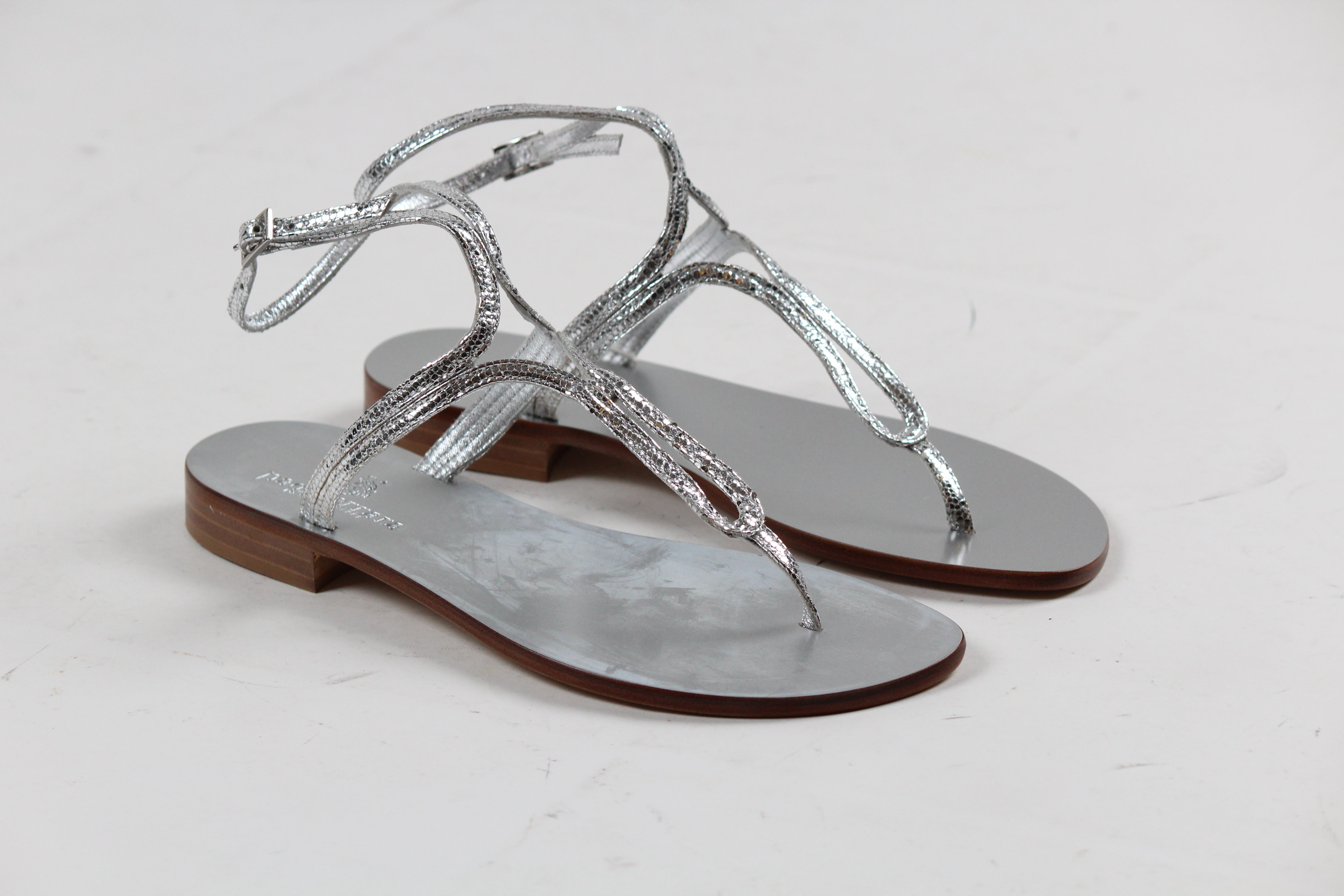 SS25-2853-T15 SANDALO CAPRESE INFRADITO IN DIAMANTE ARGENTO