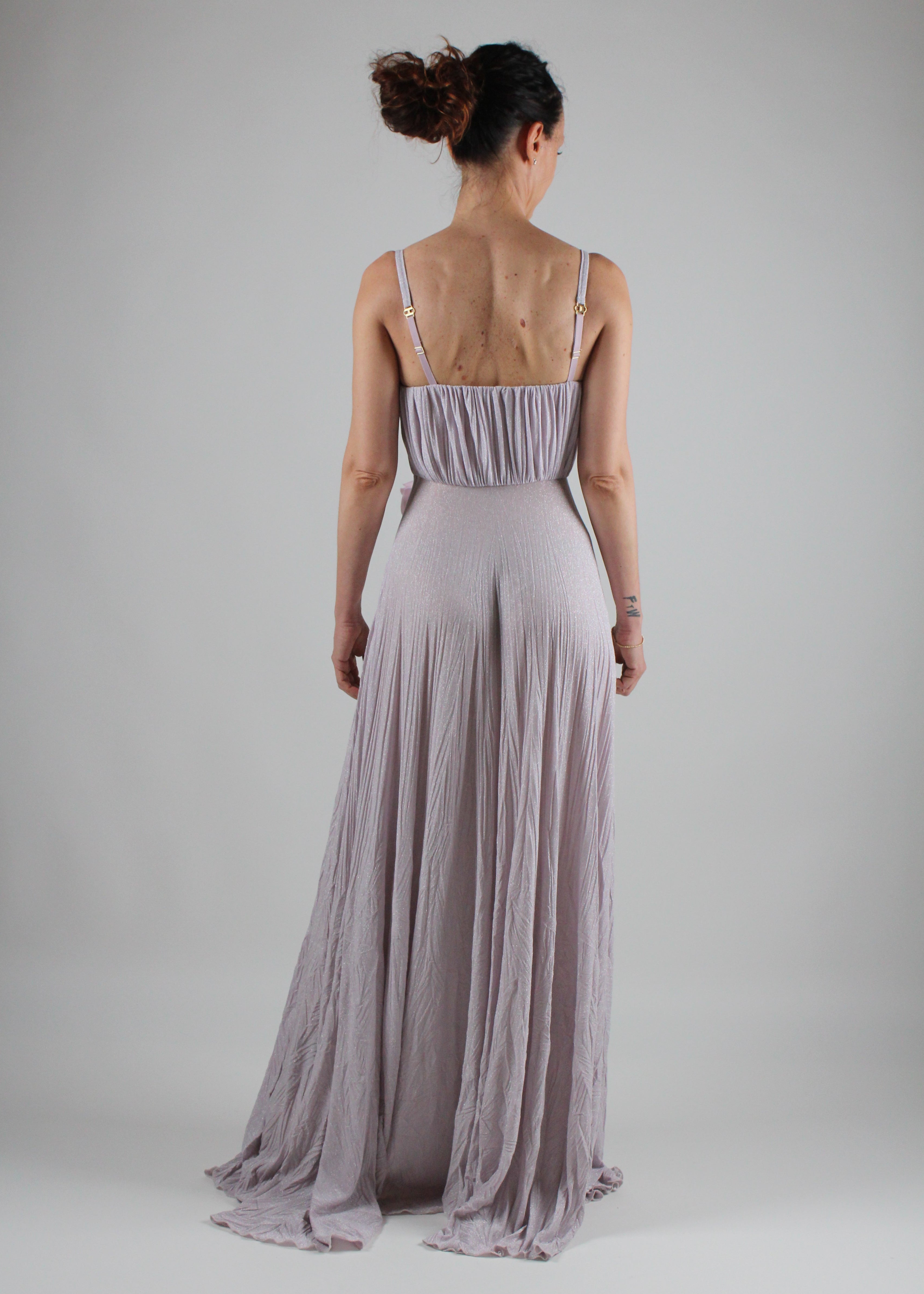ABR2252E2 ABITO RED CARPET IN JERSEY LUREX CON FIORE RICAMATO