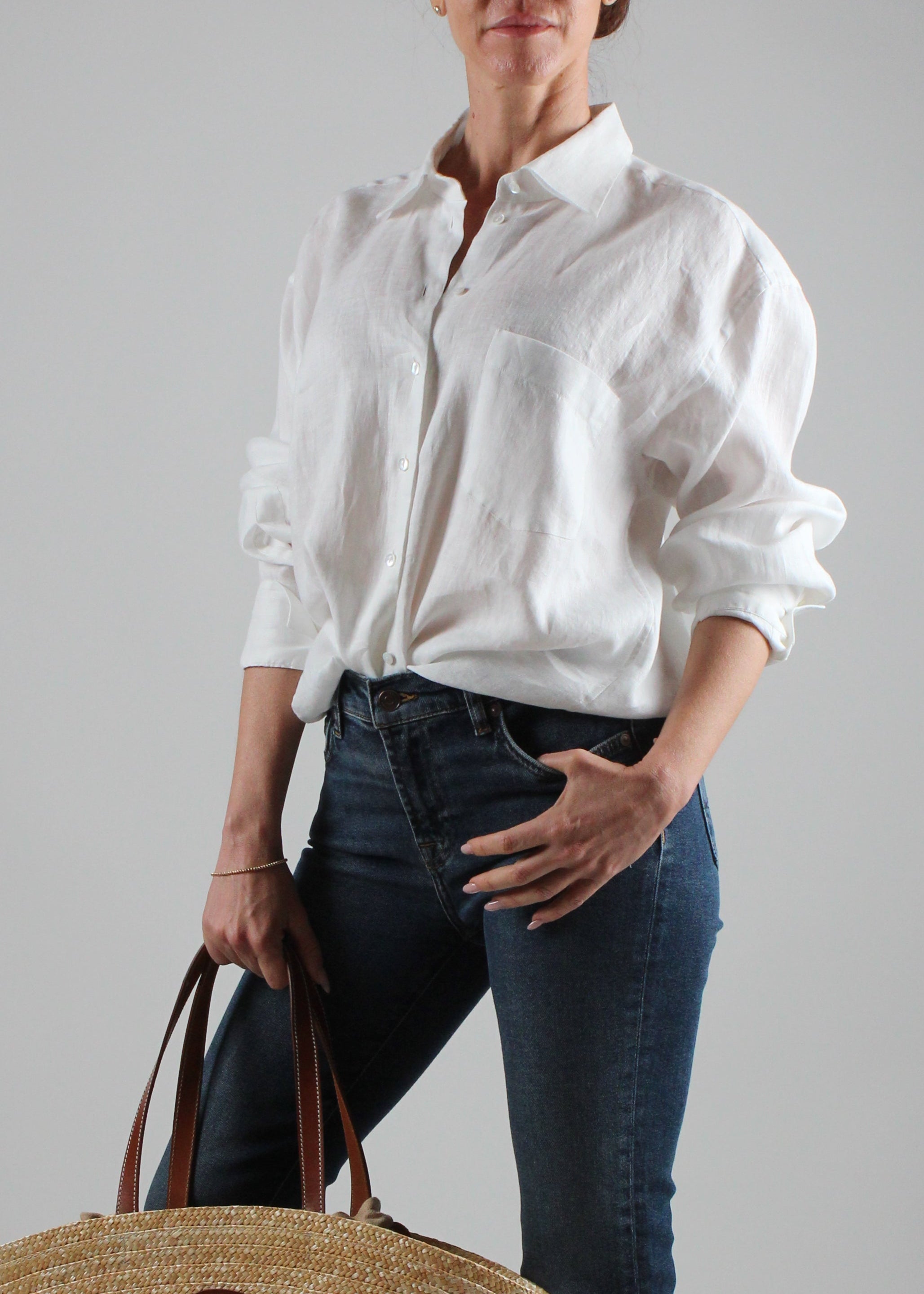 1109/85112 CAMICIA DALIA IN LINO COLORE BIANCO 001