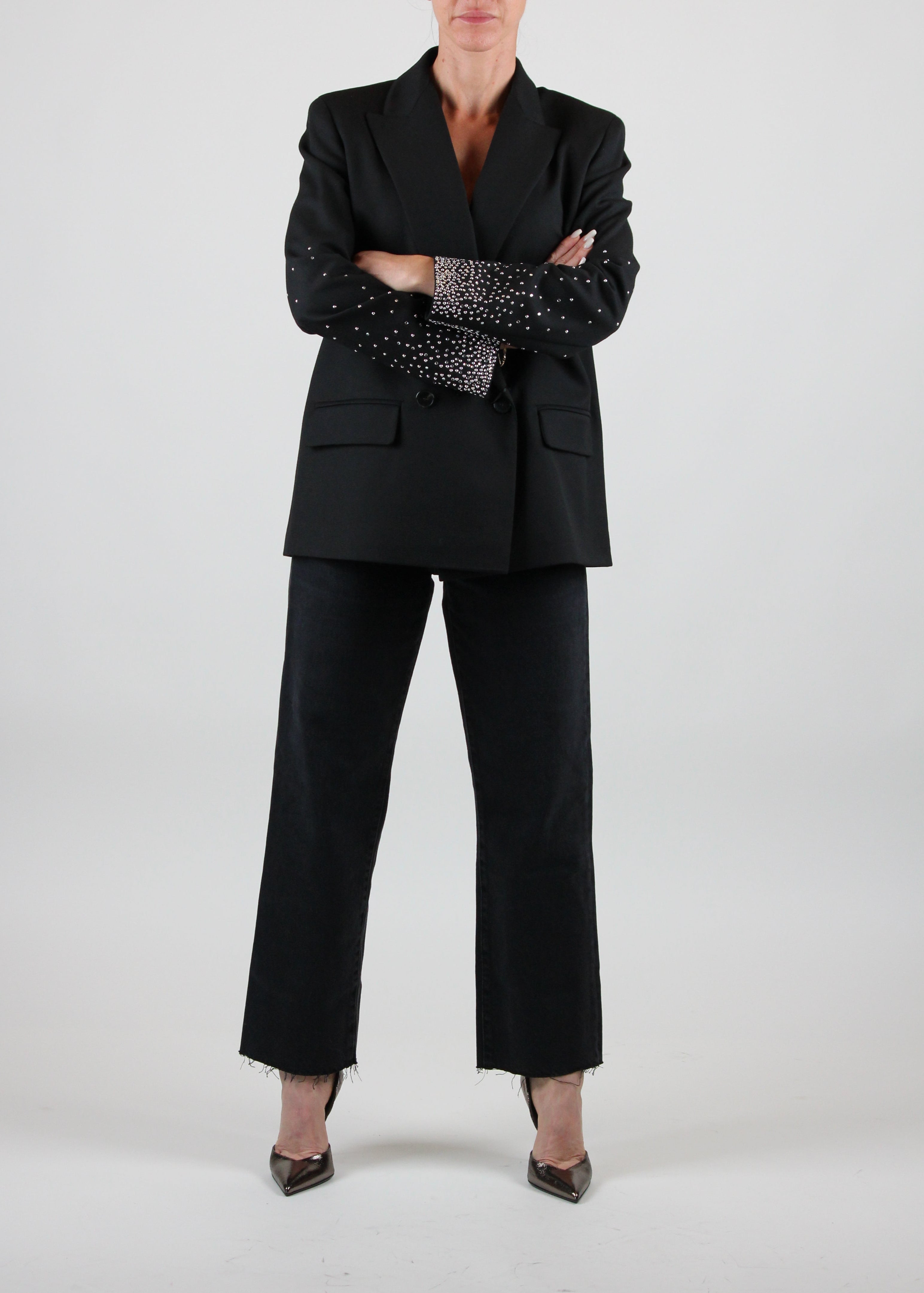 FW25-2523046152-007 BURANO BLAZER DRITTO STRETCH - NERO