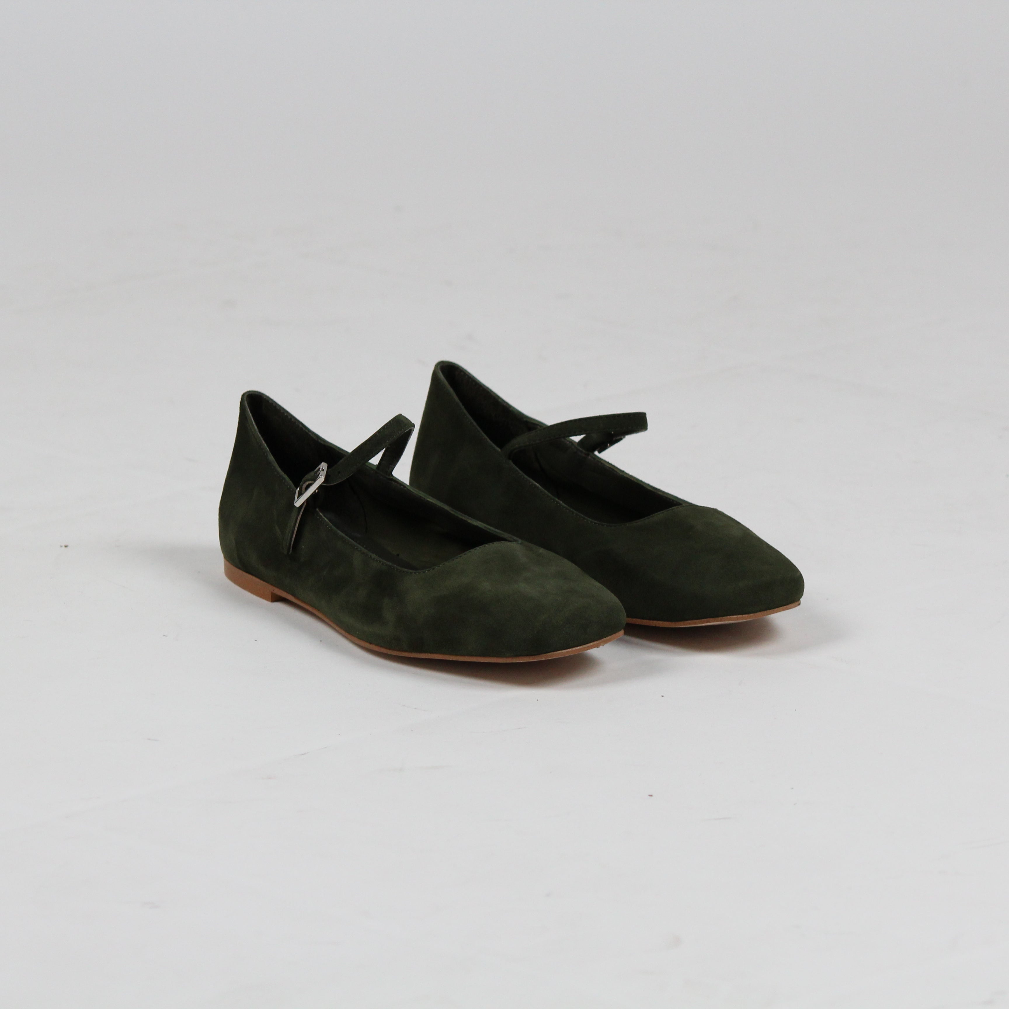 BALLERINA JULIETA MARY JANES IN KHAKI SUEDE