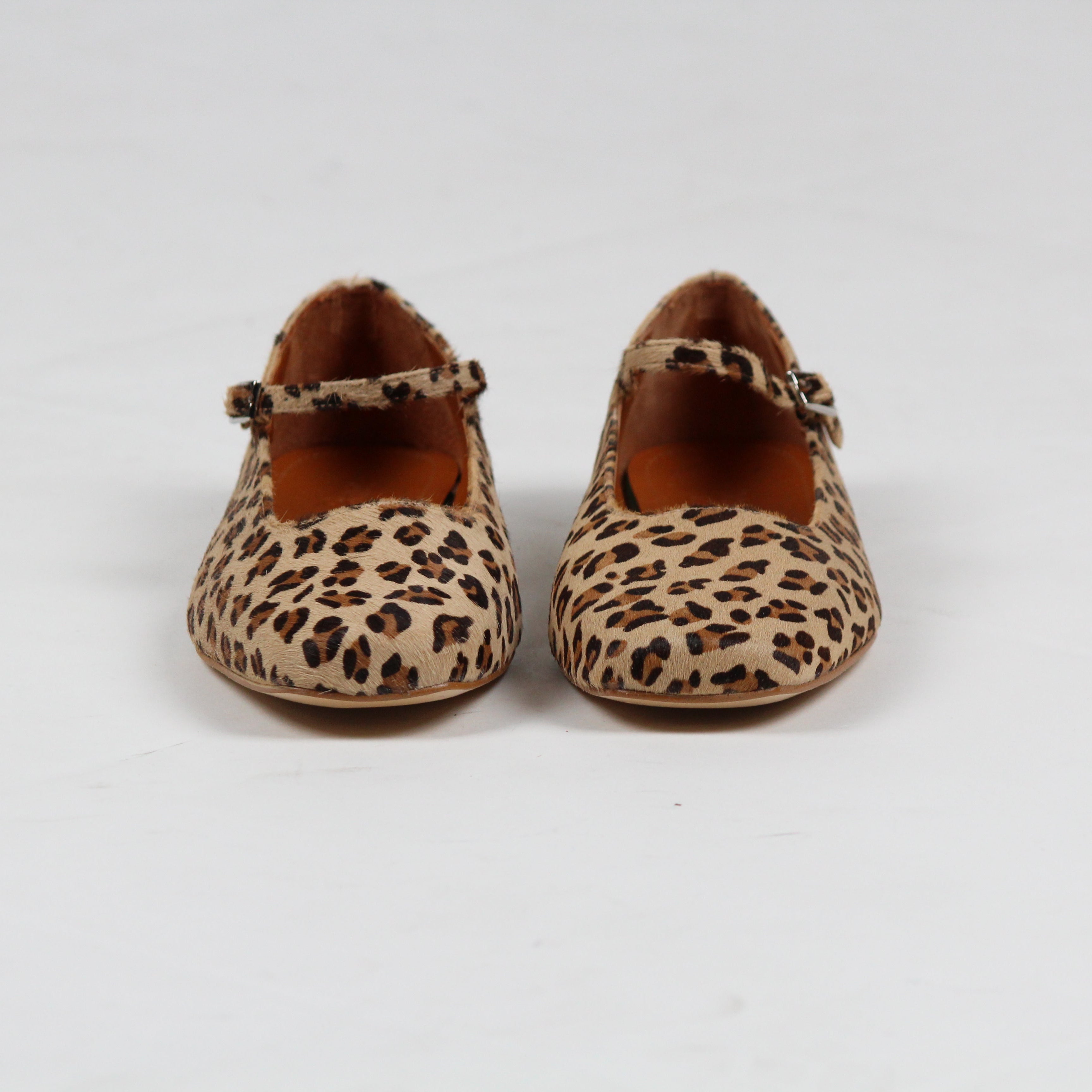 BALLERINA JULIETA MARY JANES IN LEOPARD PRINT CALF HAIR