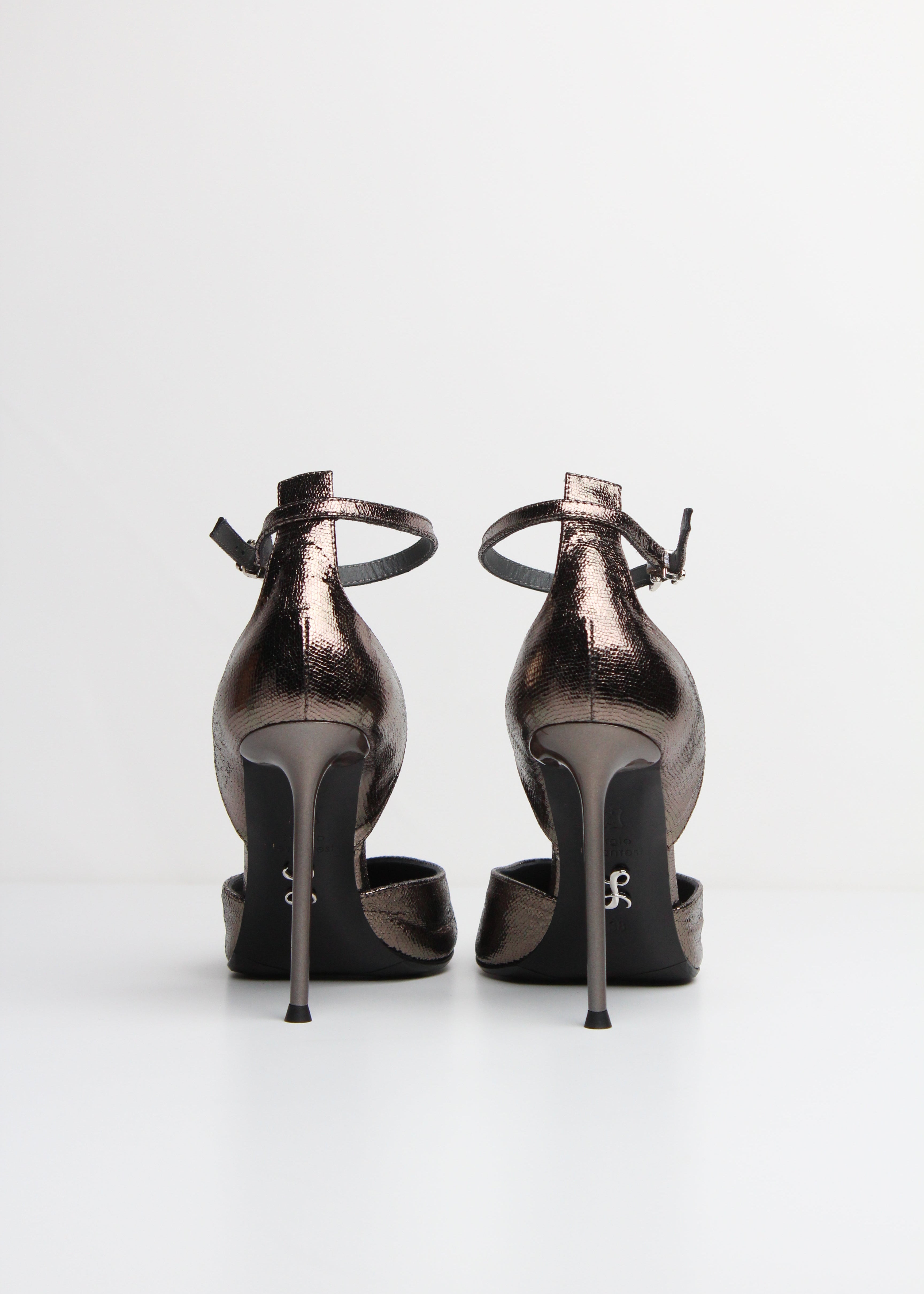 FW25-LARA56 DÉCOLLETÉ LIZARD ACCIAIO