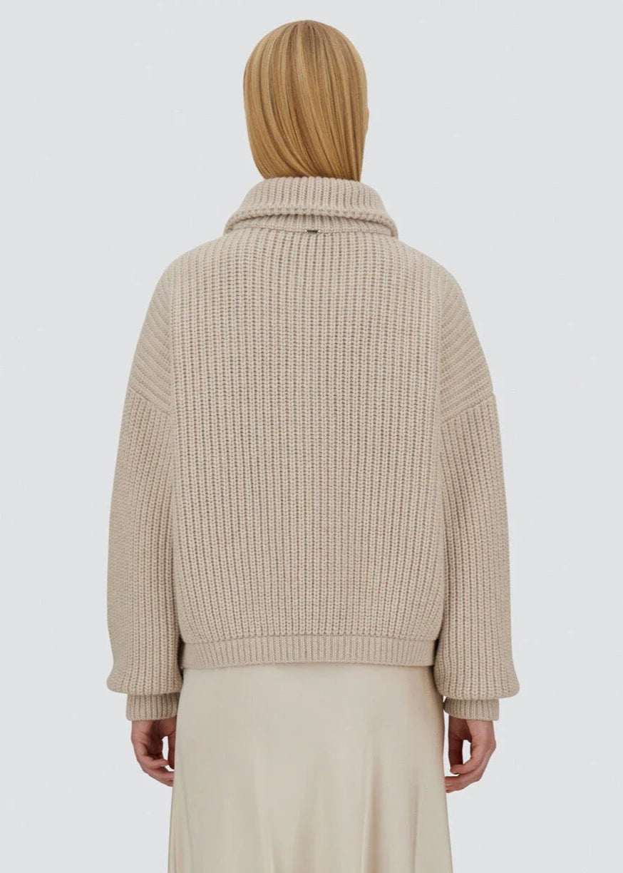 FW25-MC00034DR CARDIGAN FODERATO CON ZIP COLORE CHANTILLY