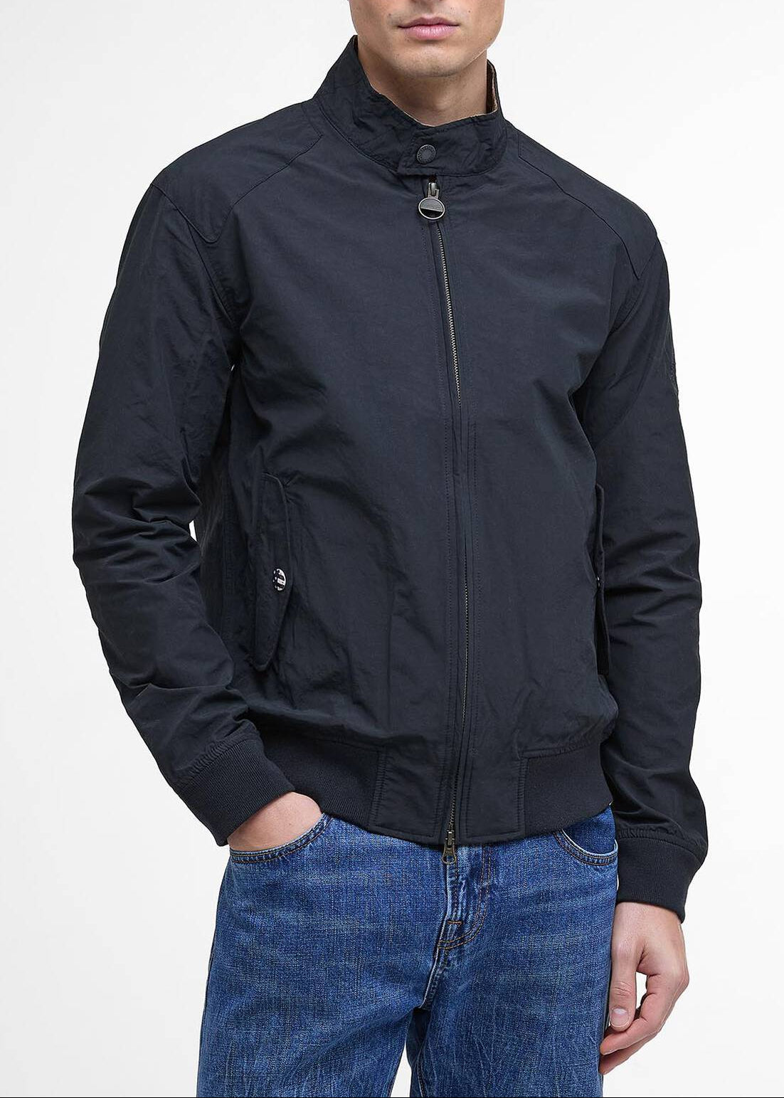 SS26-MCA0427 GIACCA UOMO INTERNATIONAL RECTIFIER HARRINGTON BLU NAVY