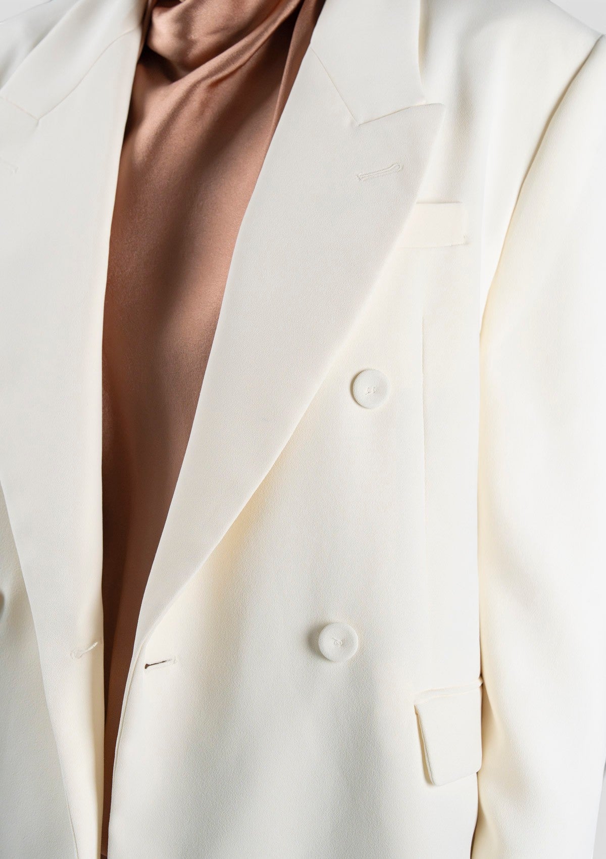 SS26-2613041093200 MLTFERVORE BLAZER DOPPIOPETTO IN TELA STRETCH - BIANCO