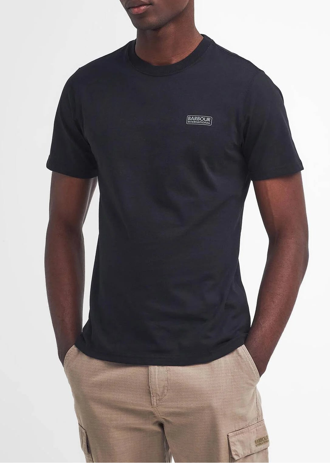 SS26-MTS0141 TSHIRT LOGO BARBOUR NERO