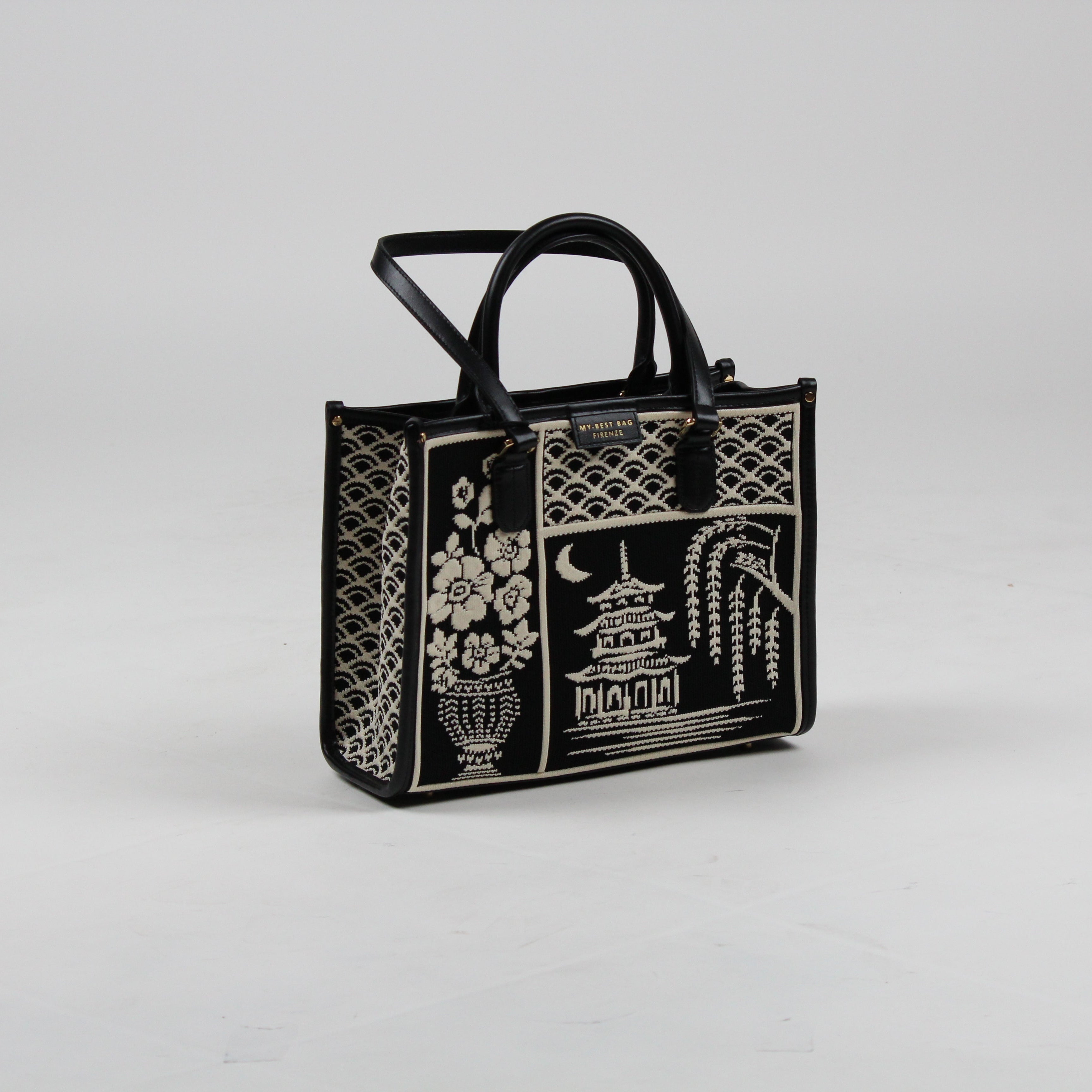 MYB-259102-SS MY BEST BAG FIRENZE BORSA SH0PPING ATENA WILLOW COLORE BLACK 23X28X10 CM