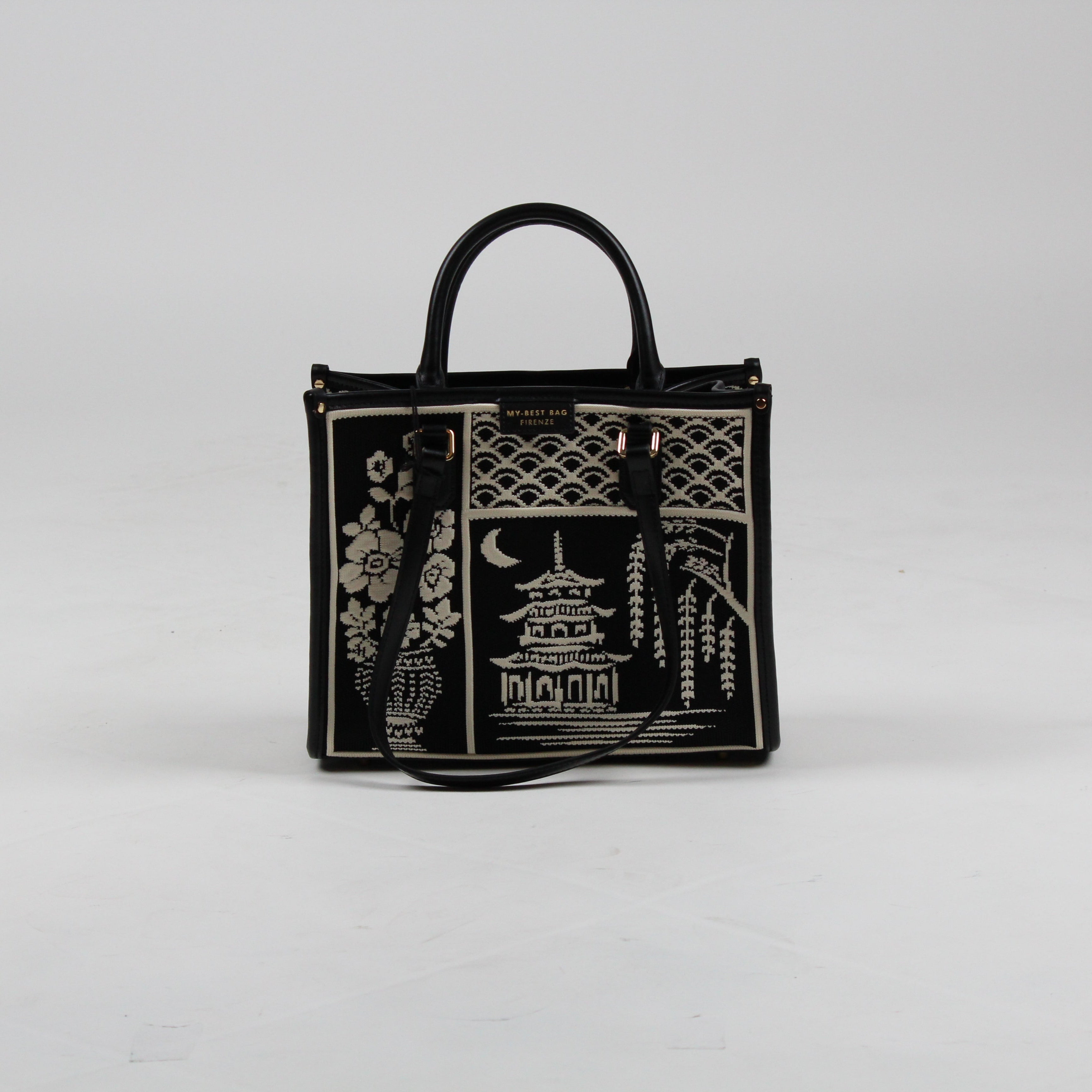 MYB-259102-SS MY BEST BAG FIRENZE BORSA SH0PPING ATENA WILLOW COLORE BLACK 23X28X10 CM