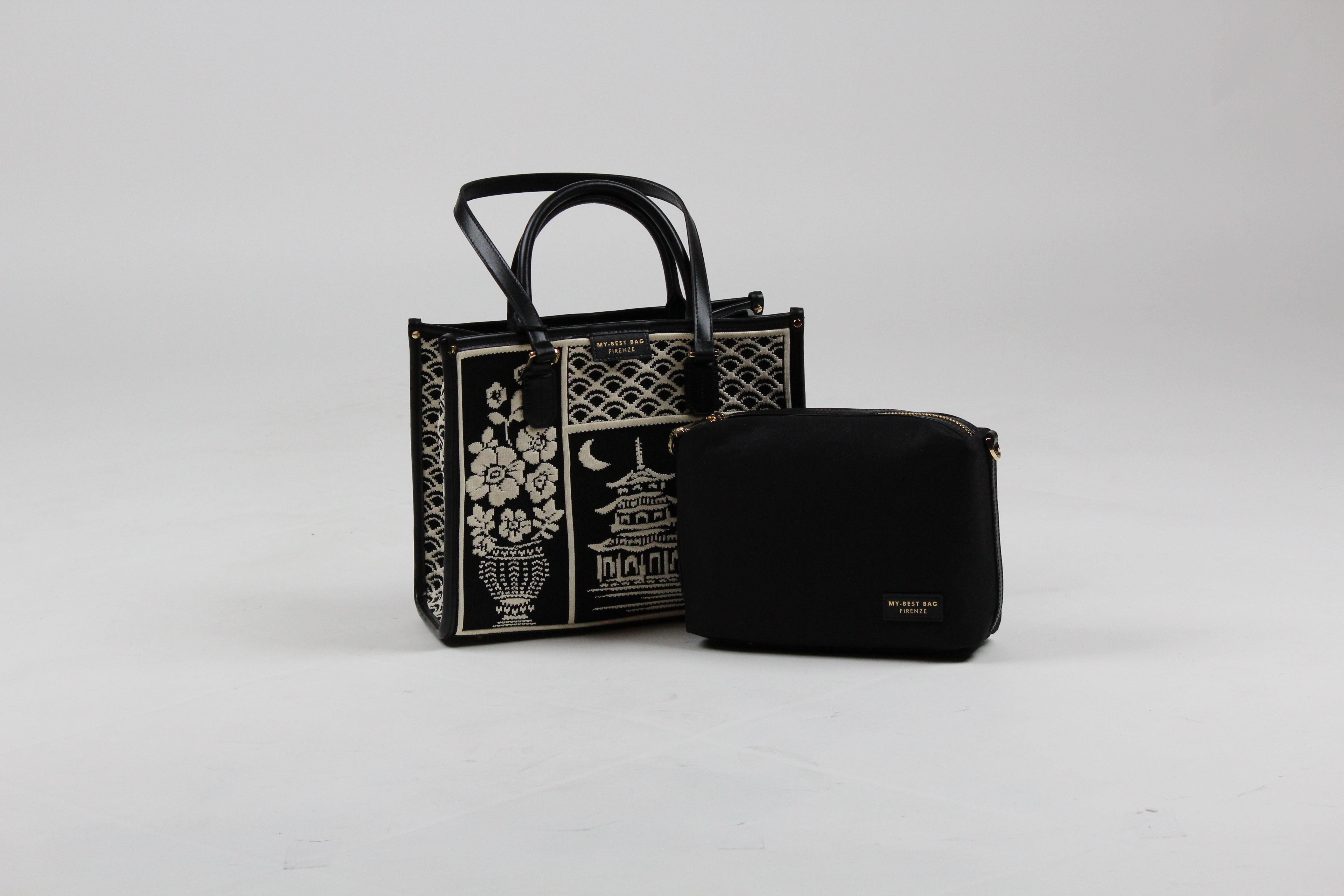 MYB-259102-SS MY BEST BAG FIRENZE BORSA SH0PPING ATENA WILLOW COLORE BLACK 23X28X10 CM