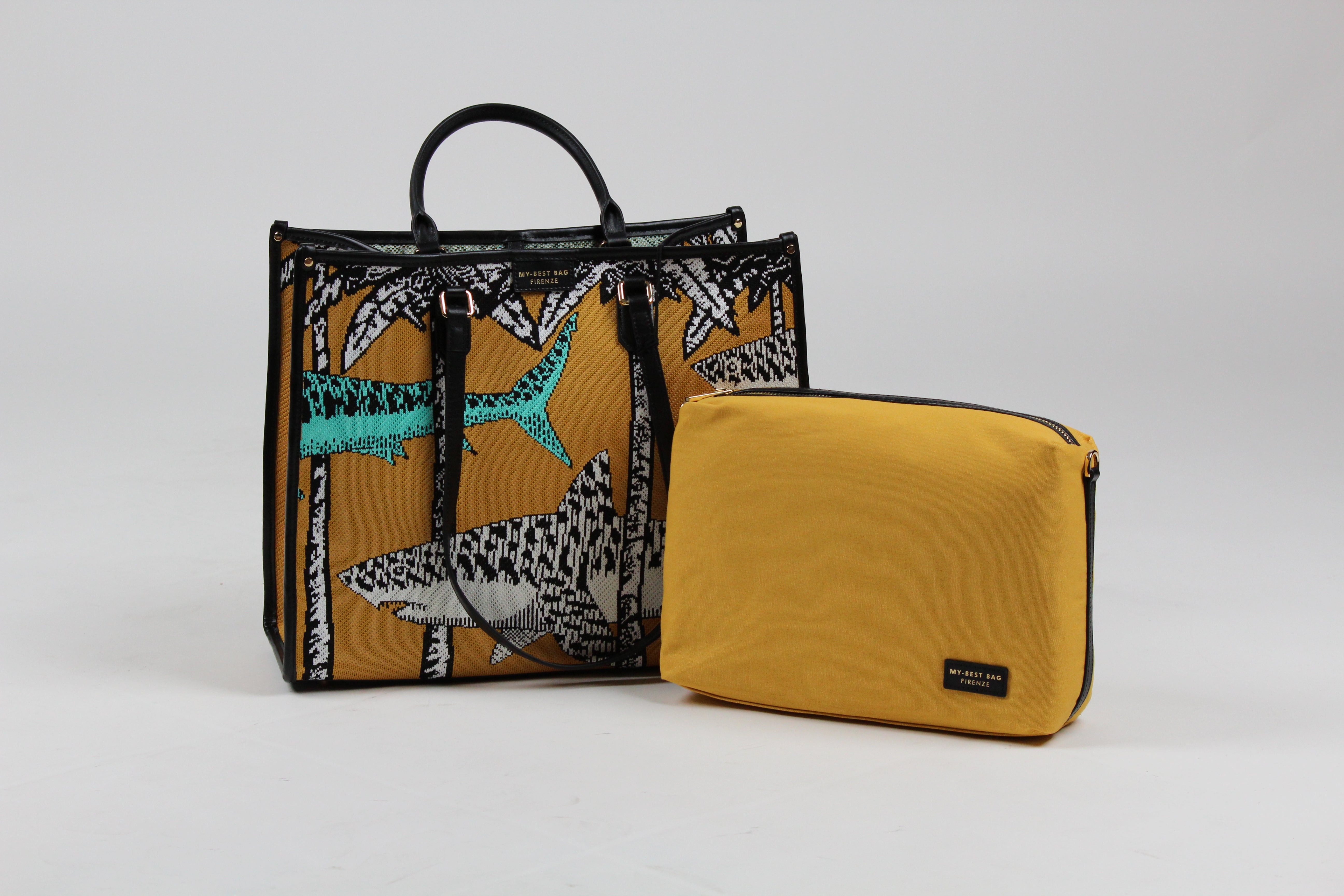 MYB-259105-SS MY BEST BAG FIRENZE BORSA SH0PPING ATENA ONIRIC VIEW COLORE SHARKS 30X37X13 CM